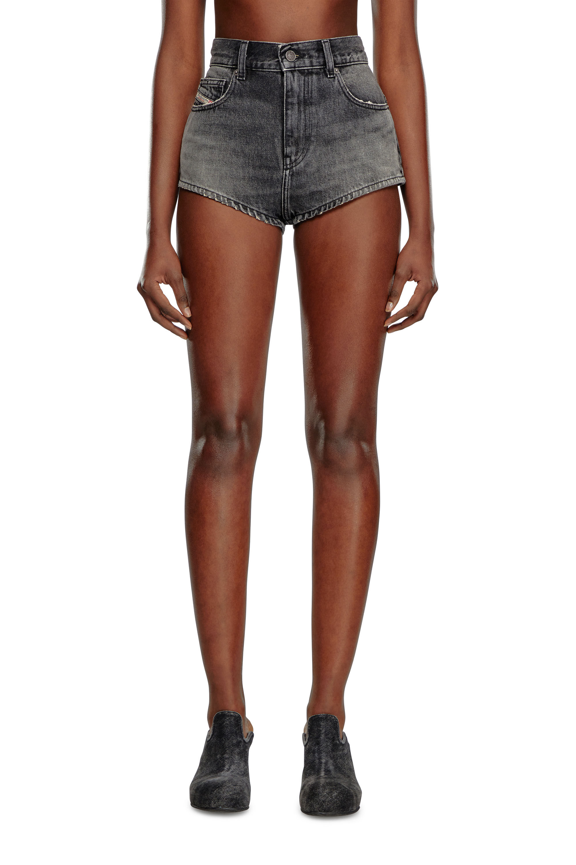 Diesel - DE-LUNAR, Woman's Hotpants in denim in Black - 3