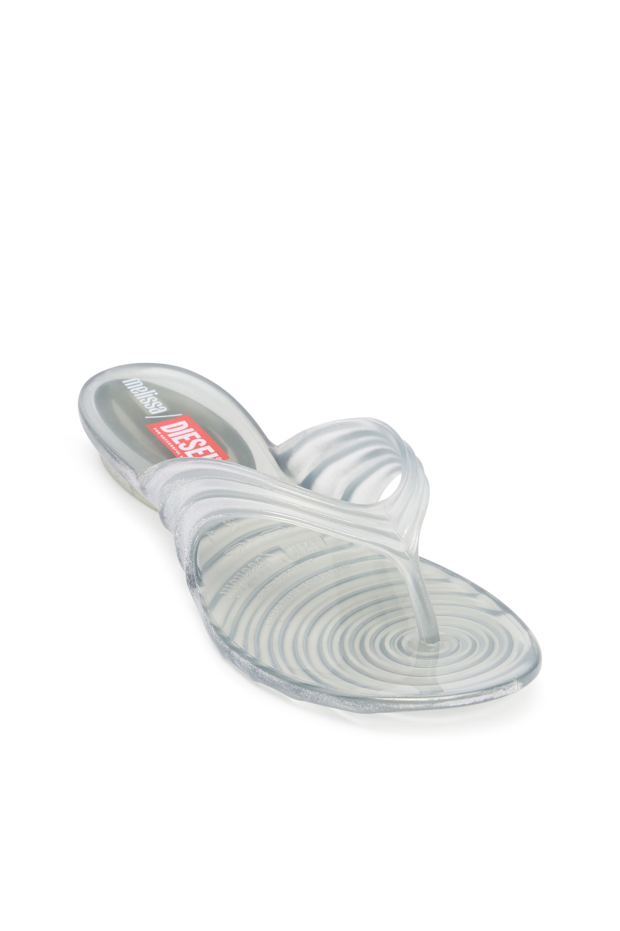 Diesel - MELISSA QUANTUM THONG, Woman's Sculptural flip-flops in Melflex&reg; in Silver - 6