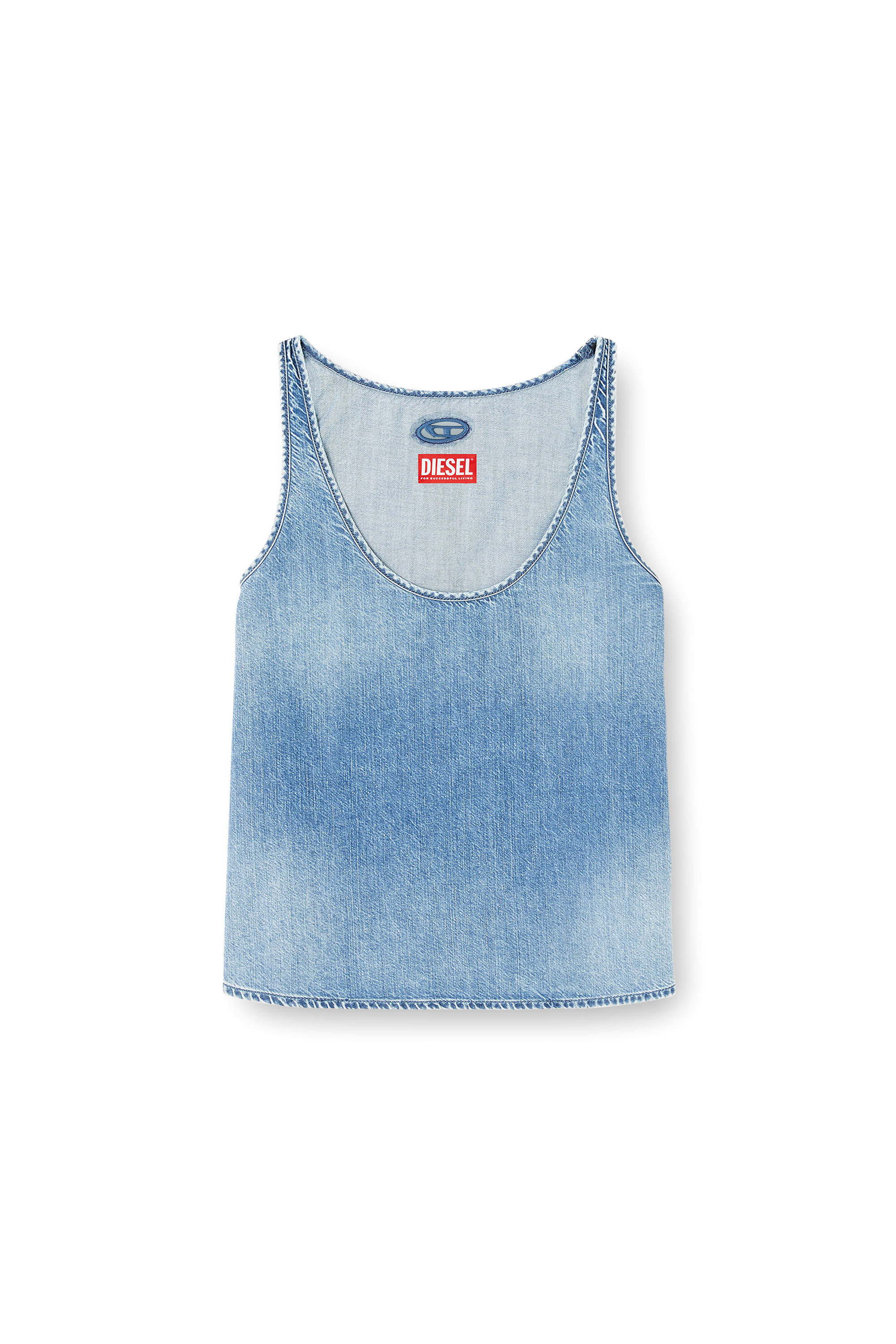 Diesel - DE-MISY-S, Woman's Top in lightweight stonewashed denim in Light Blue - 2