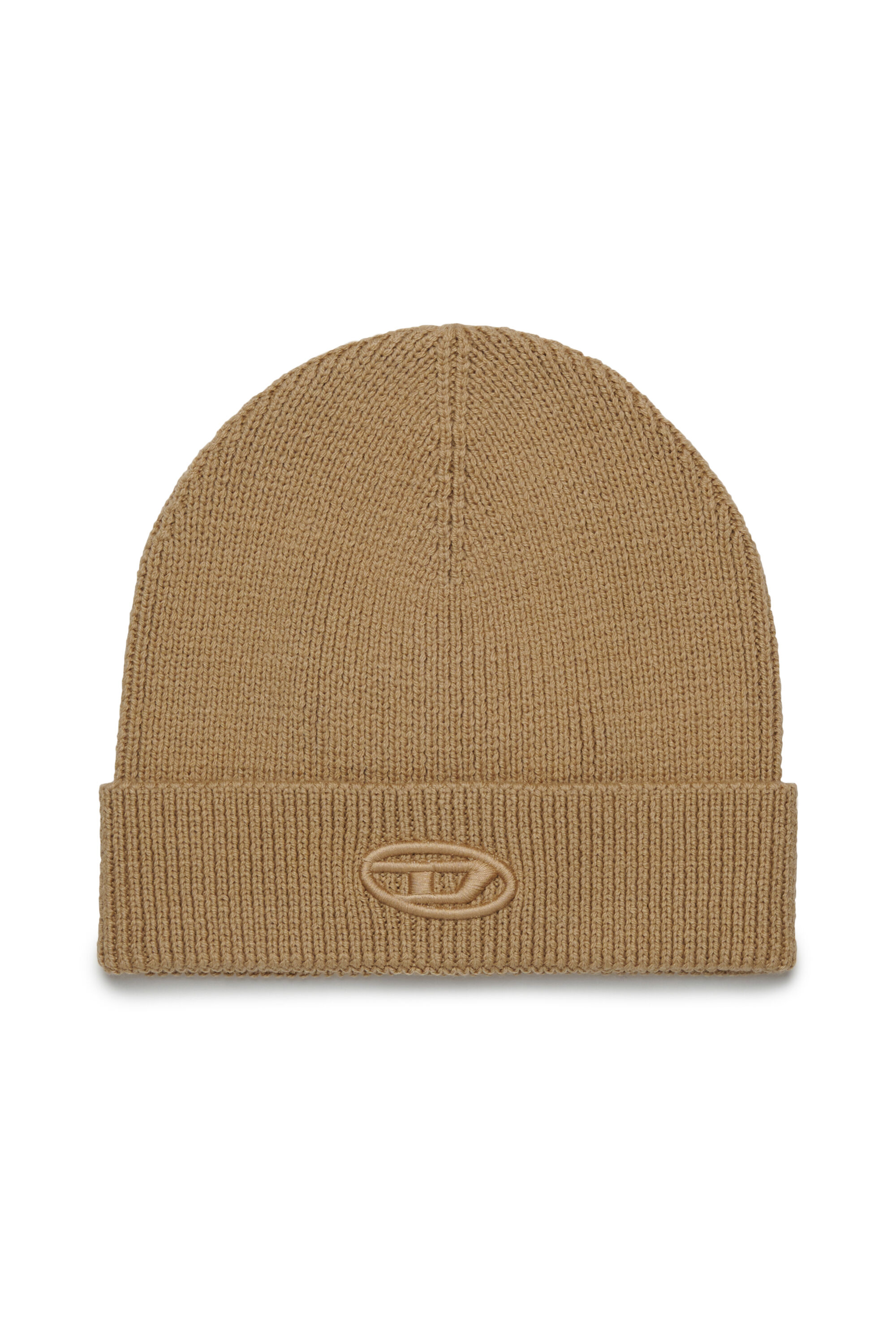 Diesel - FKCODERFULLYC, Unisex's Wool hat with embroidered logo in Light Brown - 1