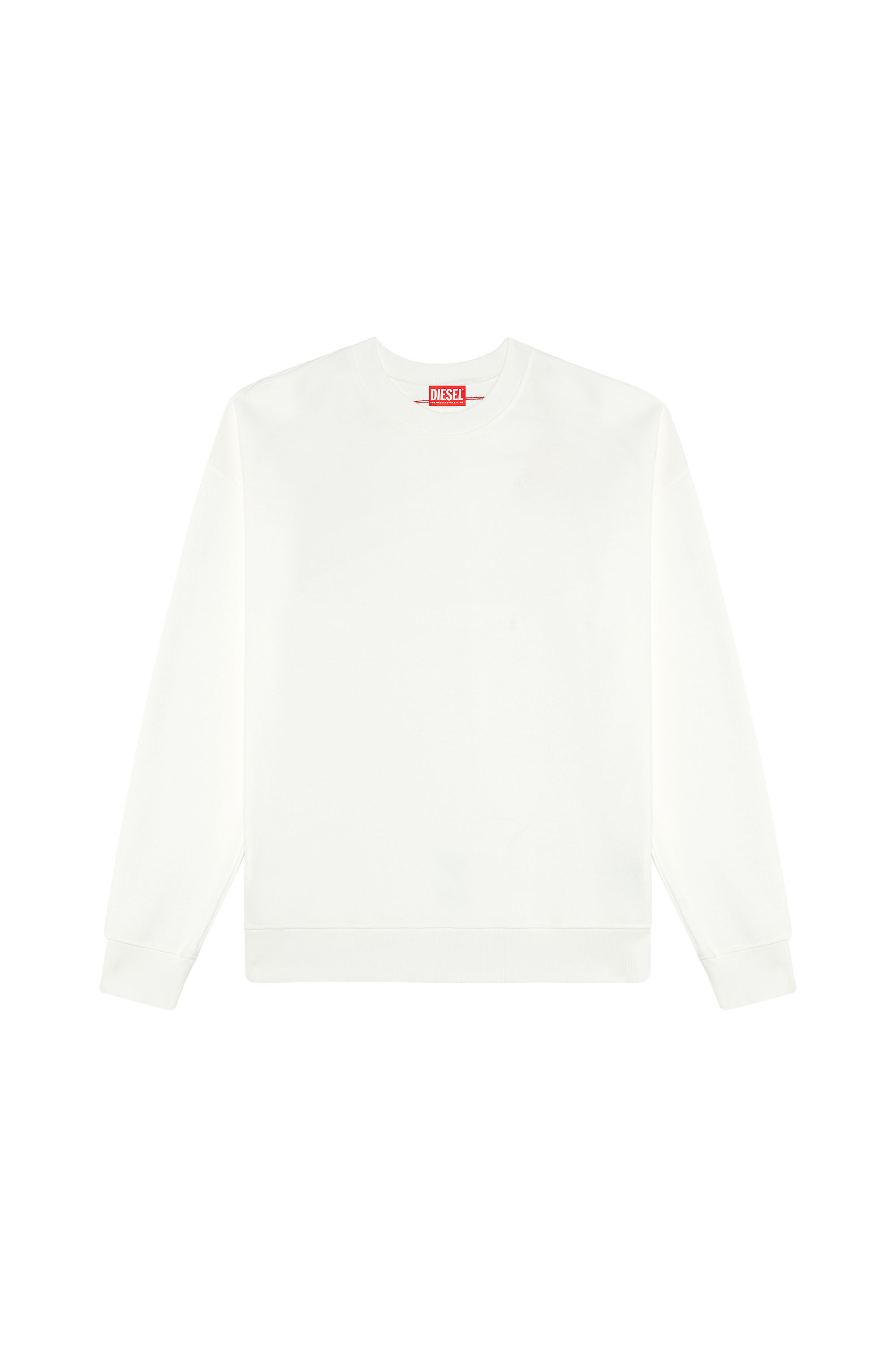 Diesel - S-STRAPOVAL, Man's Ripped sweatshirt with logo embroidery in White - 2