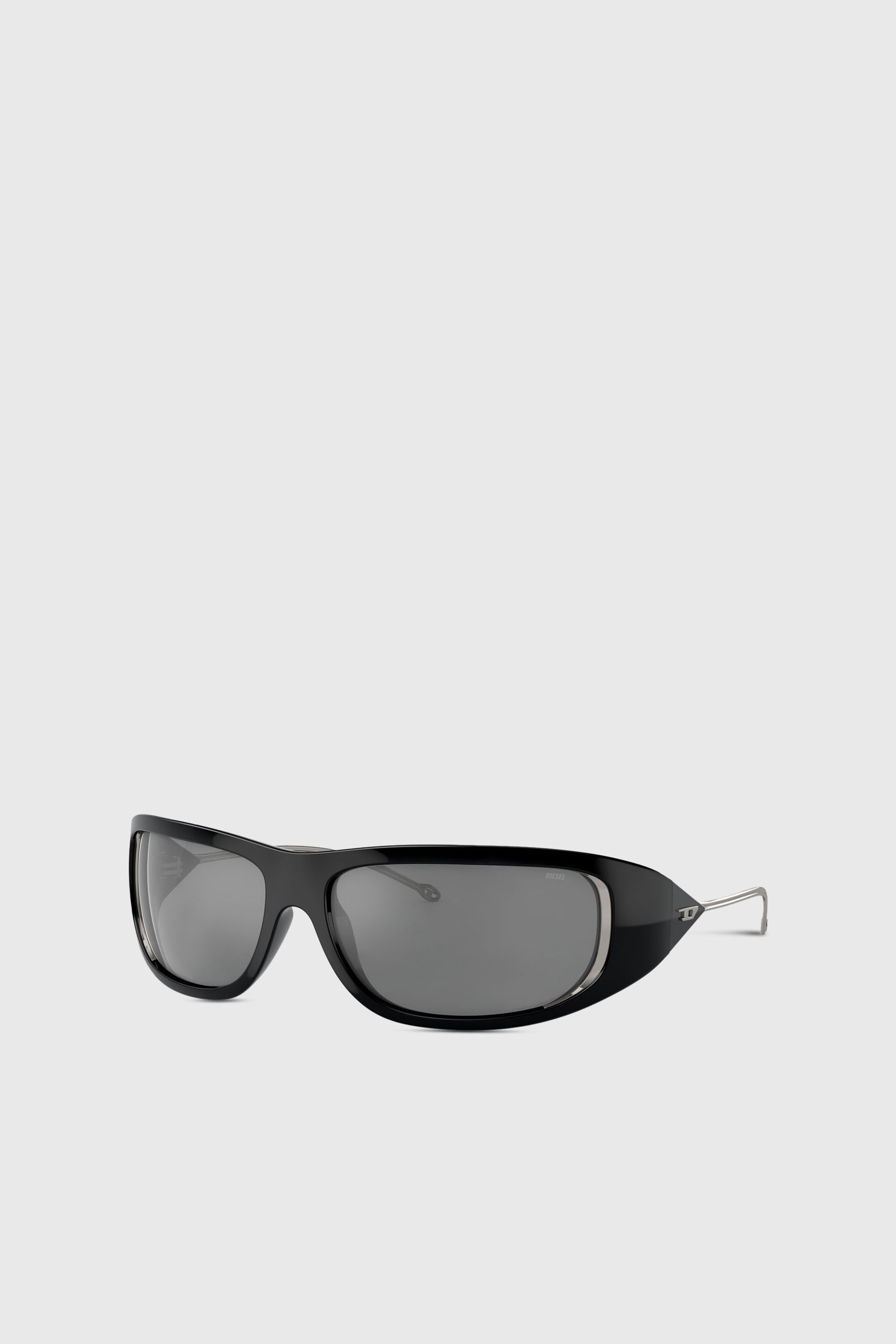 Diesel - 0DL3001 SIZE 61, Unisex's Wraparound style sunglasses in Black/Flash mirror - 5