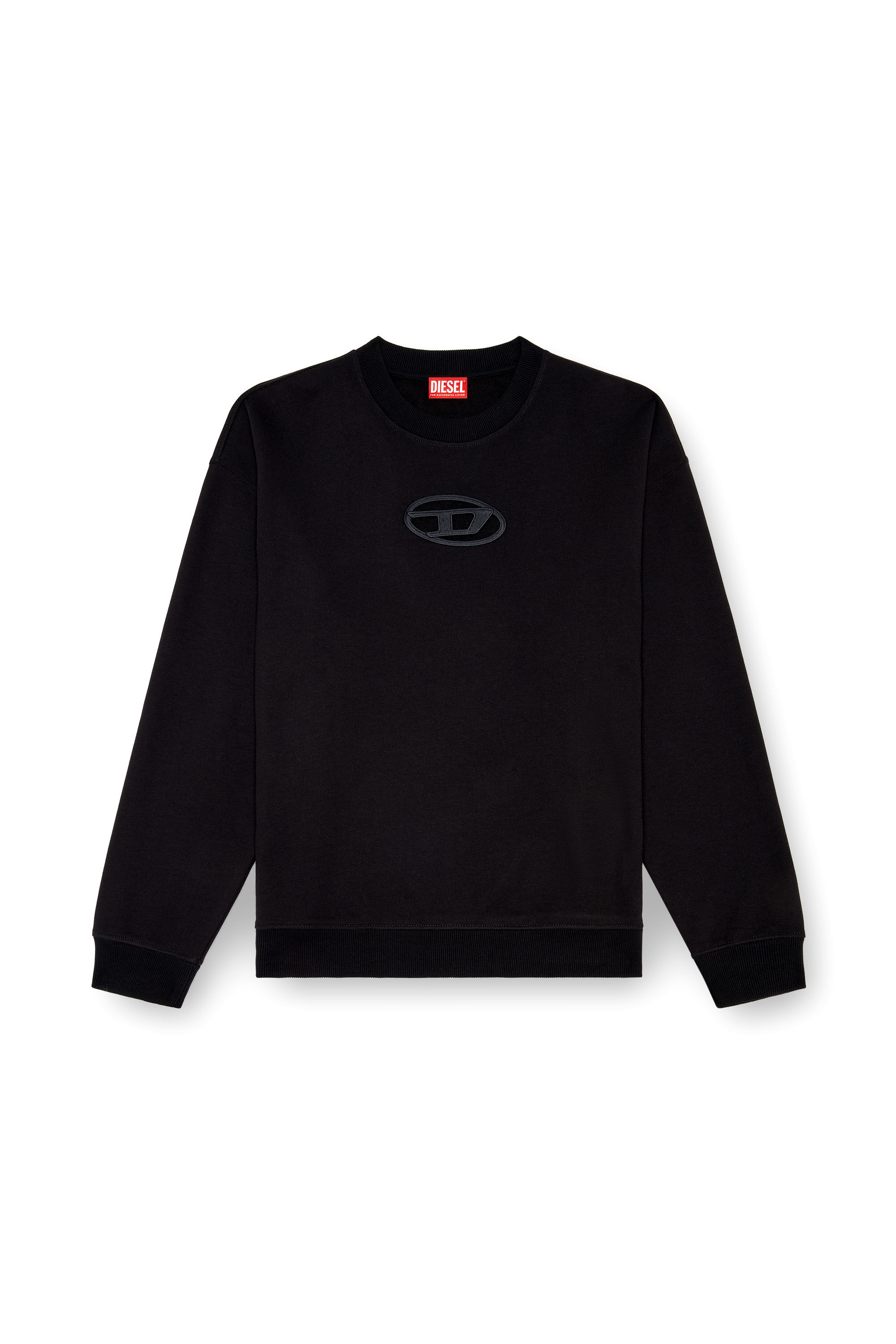 Diesel - S-BOXT-OD, Man Sweatshirt with cut-out Oval D logo in Black - Image 2