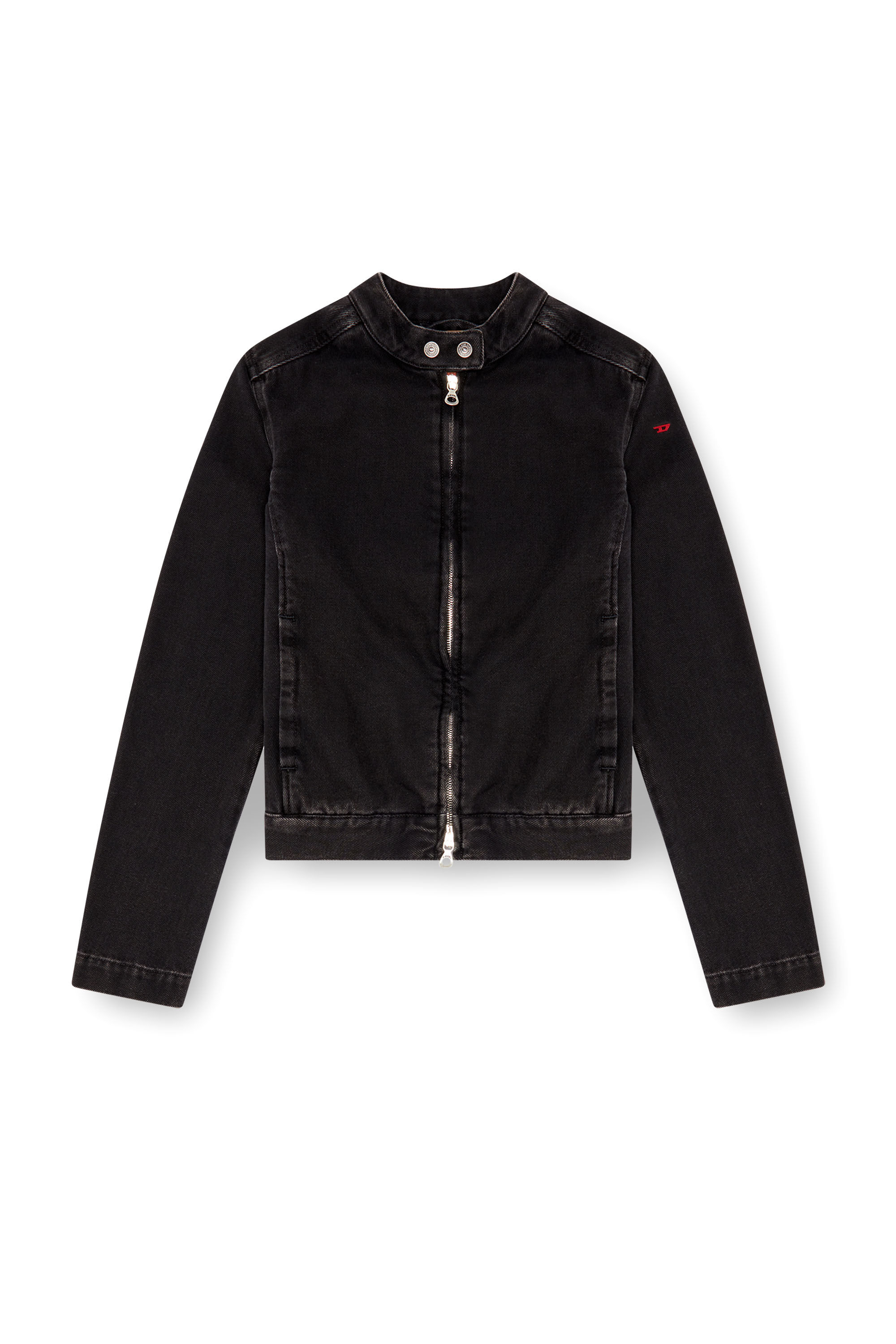 Diesel - DE-MORNIN, Woman's Moto jacket in denim in Black - 2