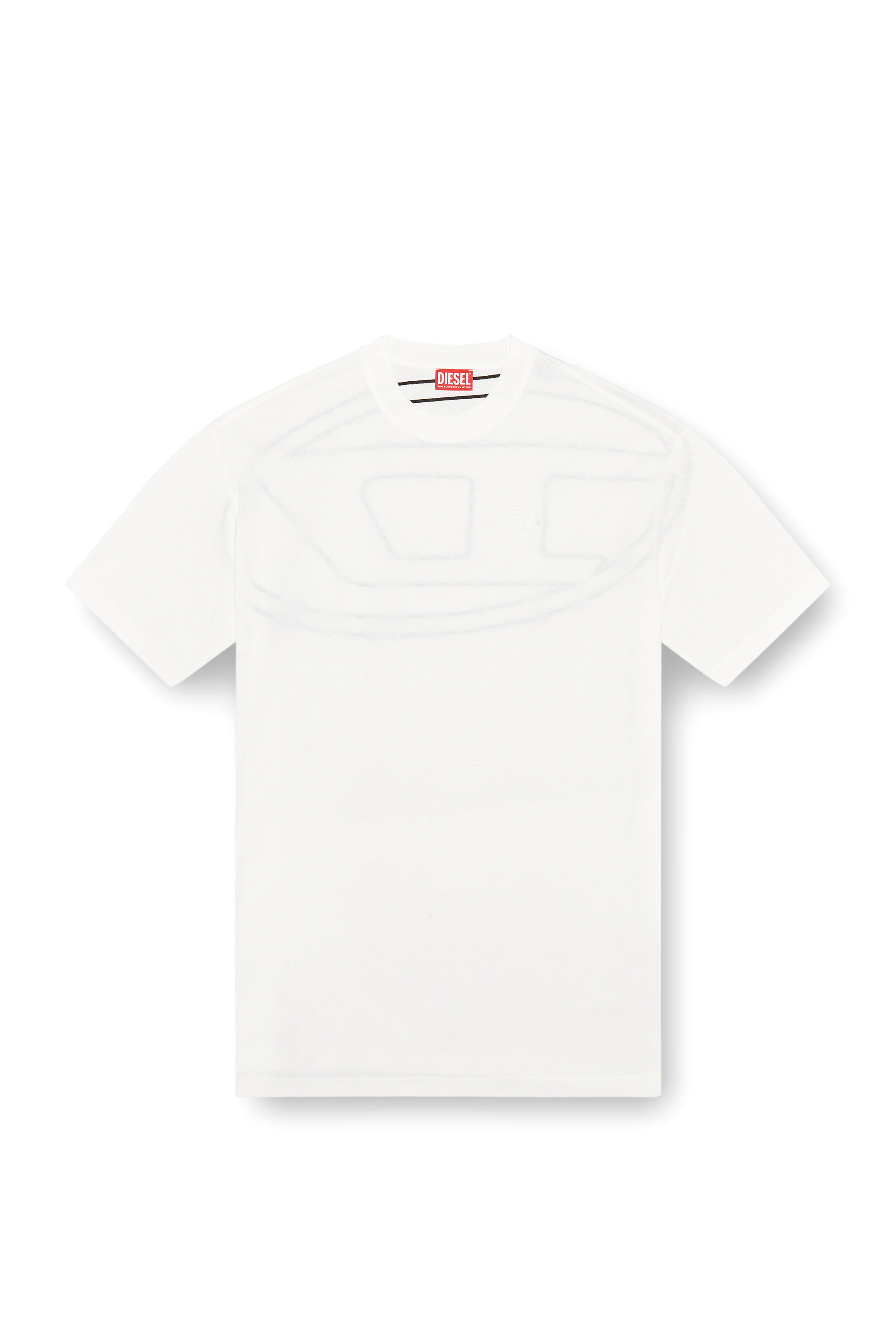 ★DIESEL★ T-shirt off white A113020HGAM141 Men's oversized T-shirt with oval D embroidery | White | Diesel