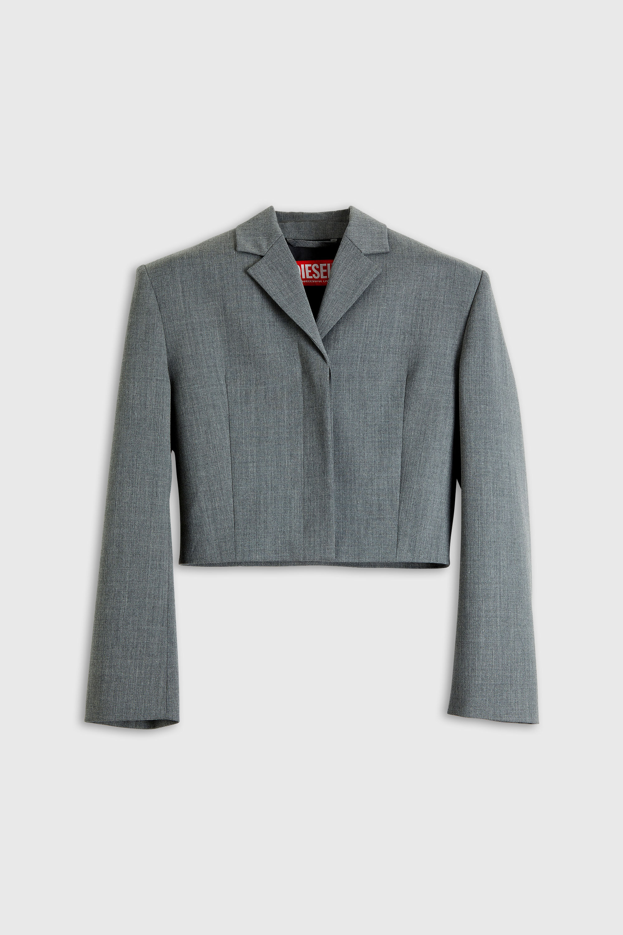 Diesel - G-LANCE, Woman's Cropped blazer in wool-blend suiting in Grey - 2