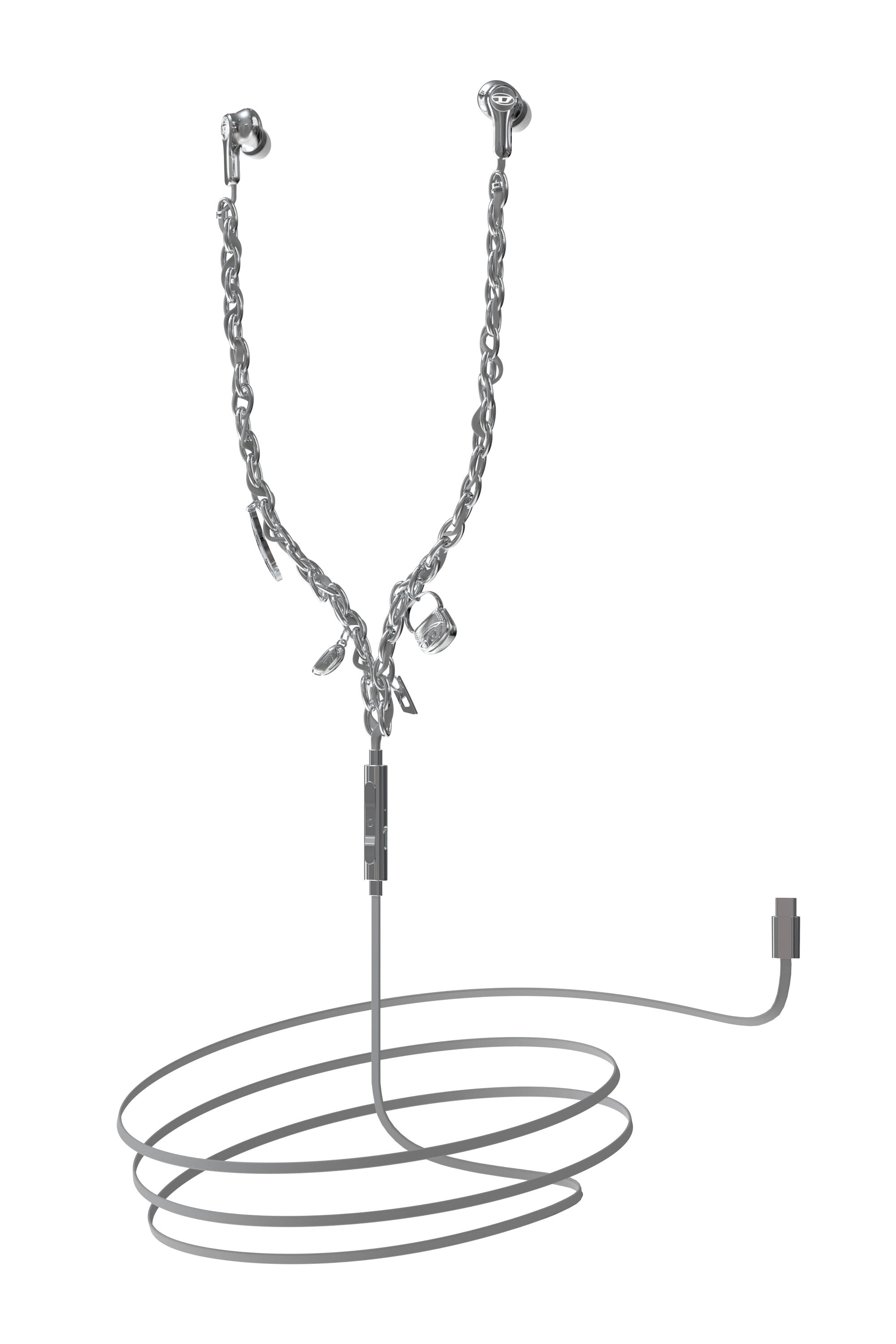 Women's Wired Earbuds and charms | Silver | Diesel