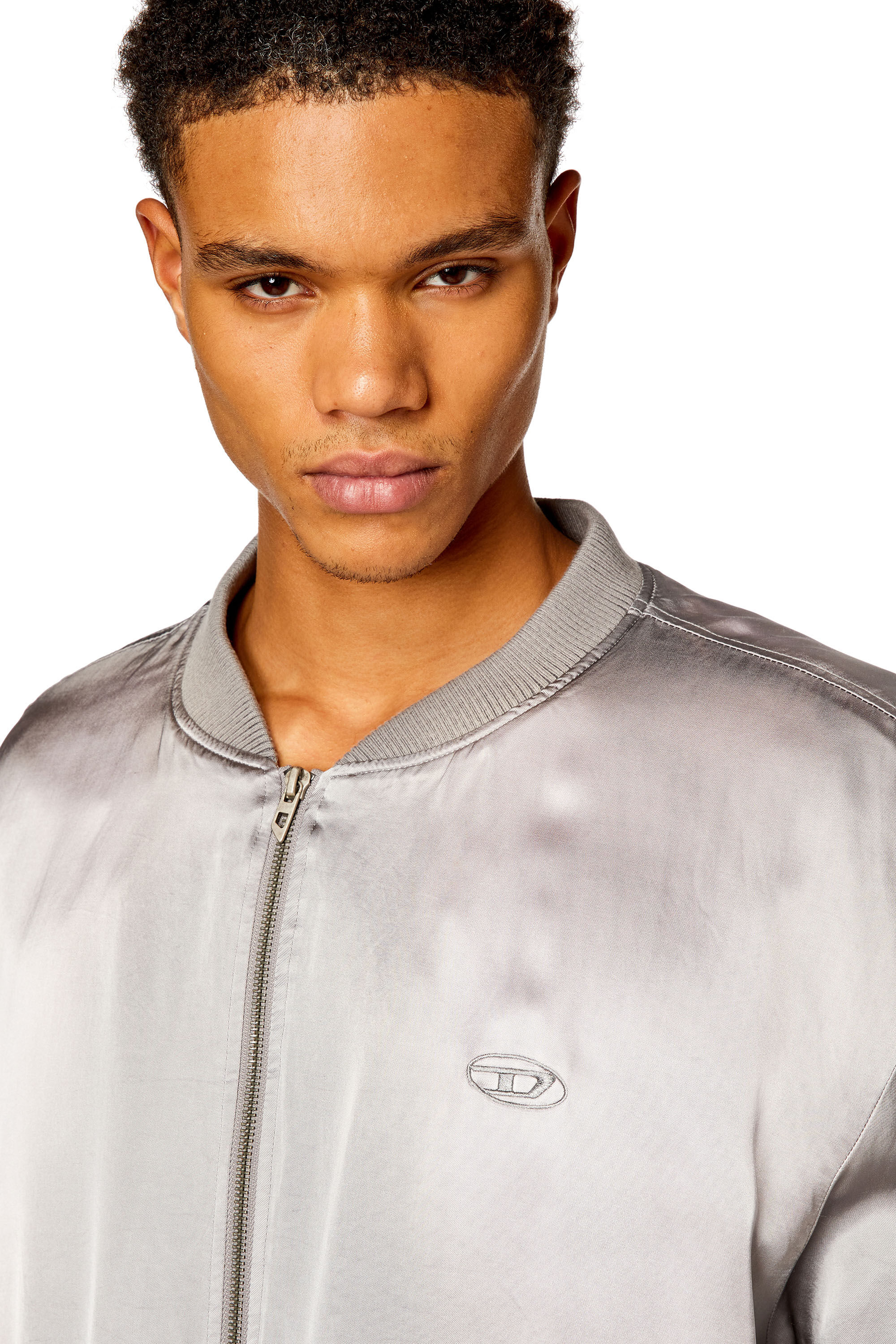Men s Satin bomber jacket with faded effect Grey Diesel