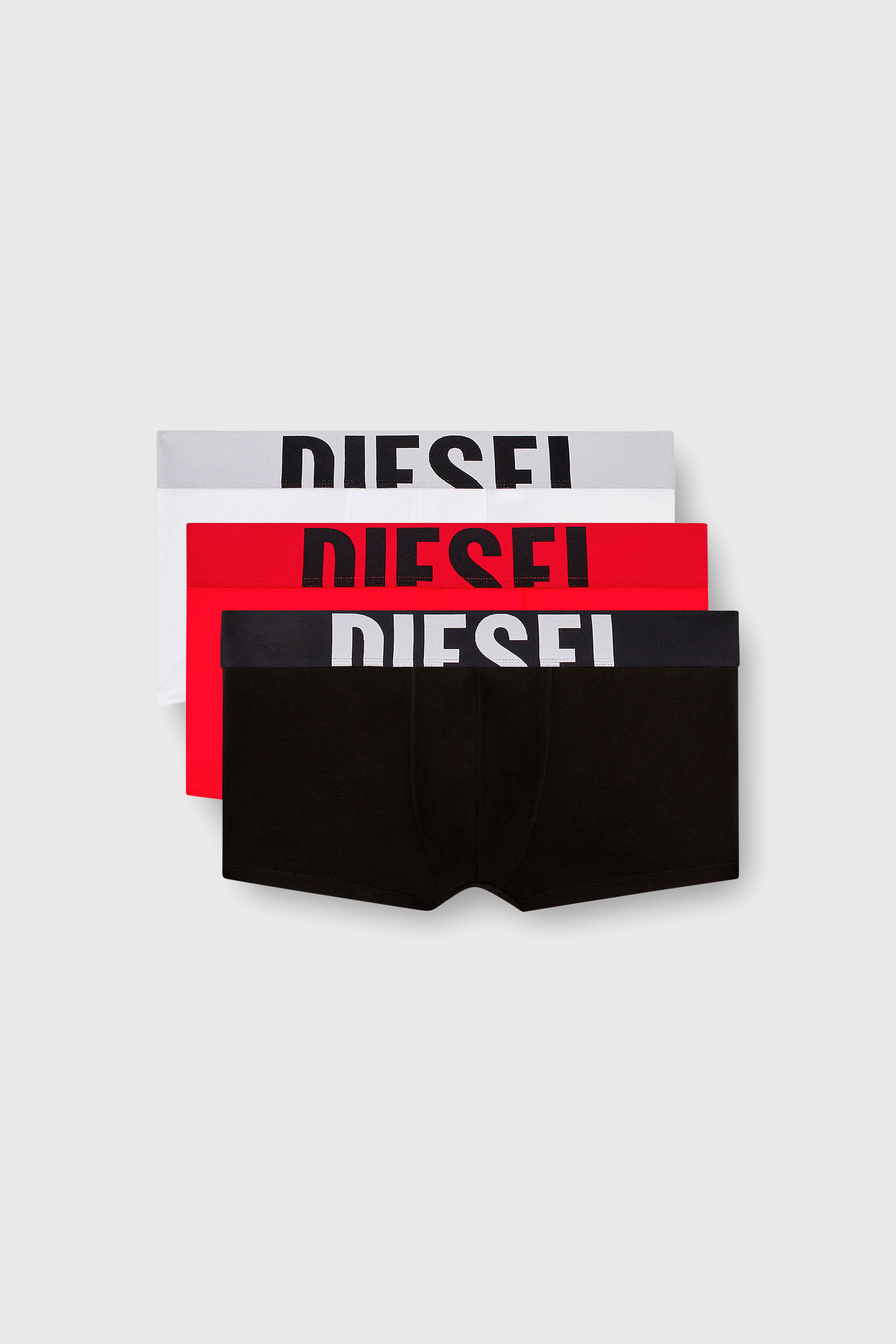 Diesel - UMBX-DAMIENTHREEPACK-5.5EL, Man's Three-pack boxer briefs in stretch cotton in Red/Black - 2