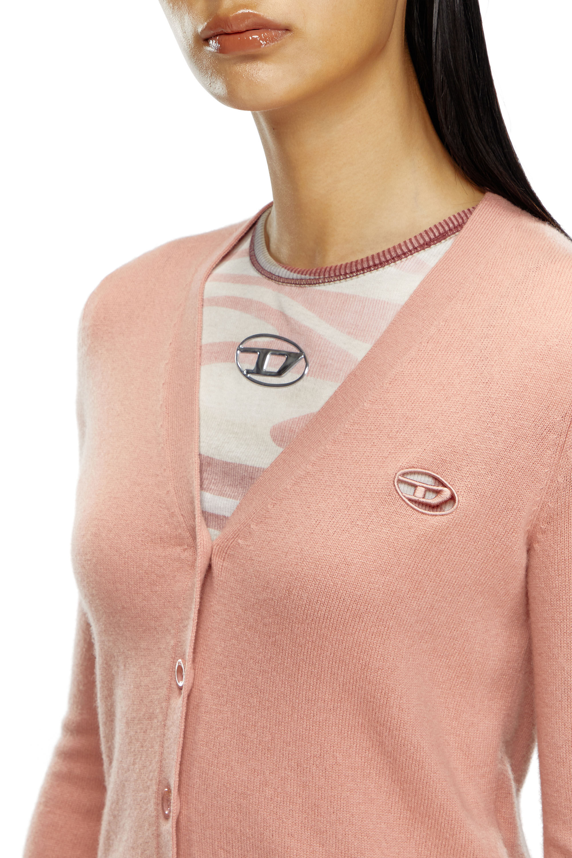 Diesel - M-ARTE, Woman's Wool and cashmere cardigan in Pink - 5