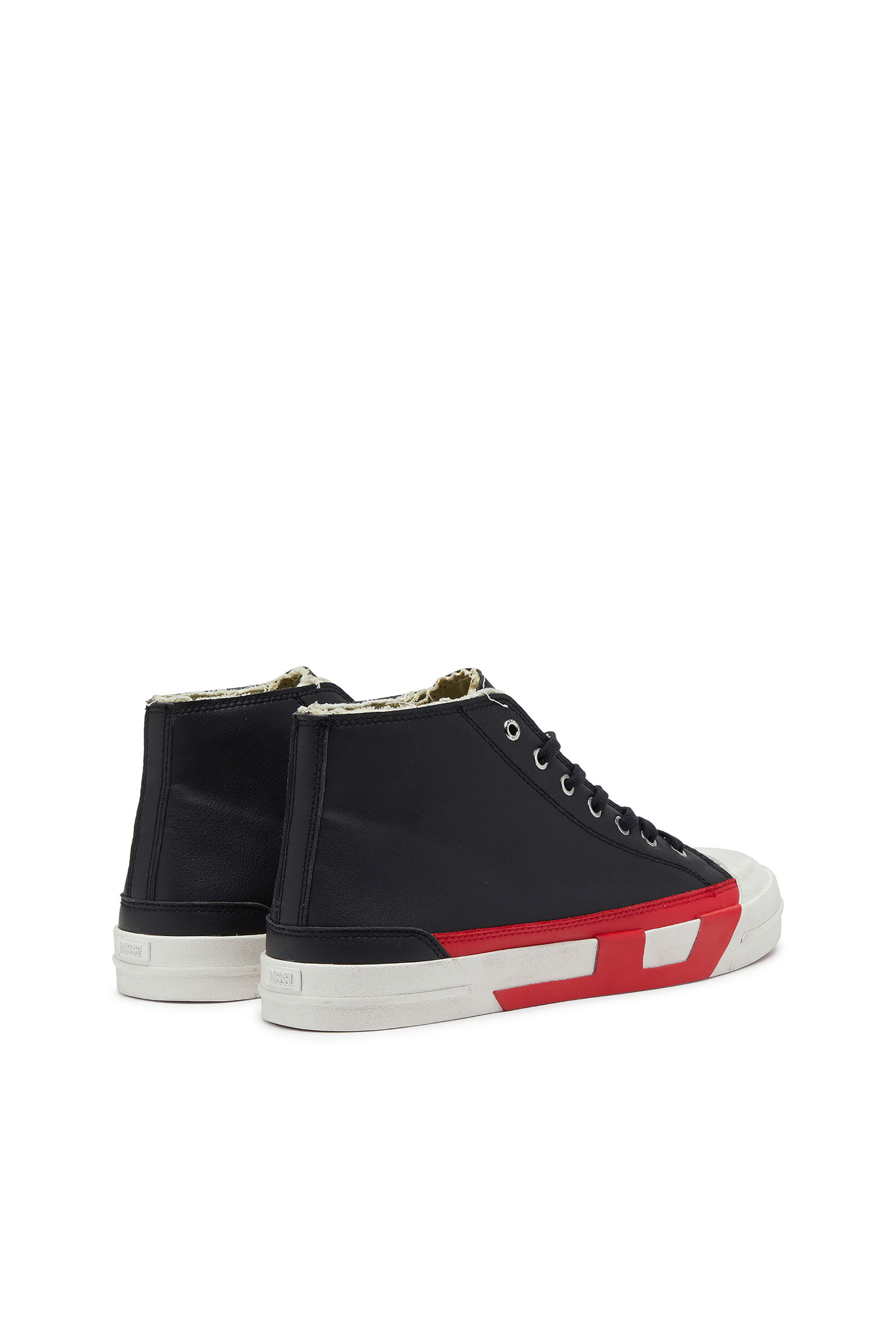 Diesel - S-D-VERSE MID II, Man's S-D-Verse Vulcanized shoes with D logo in Black/Red - 3