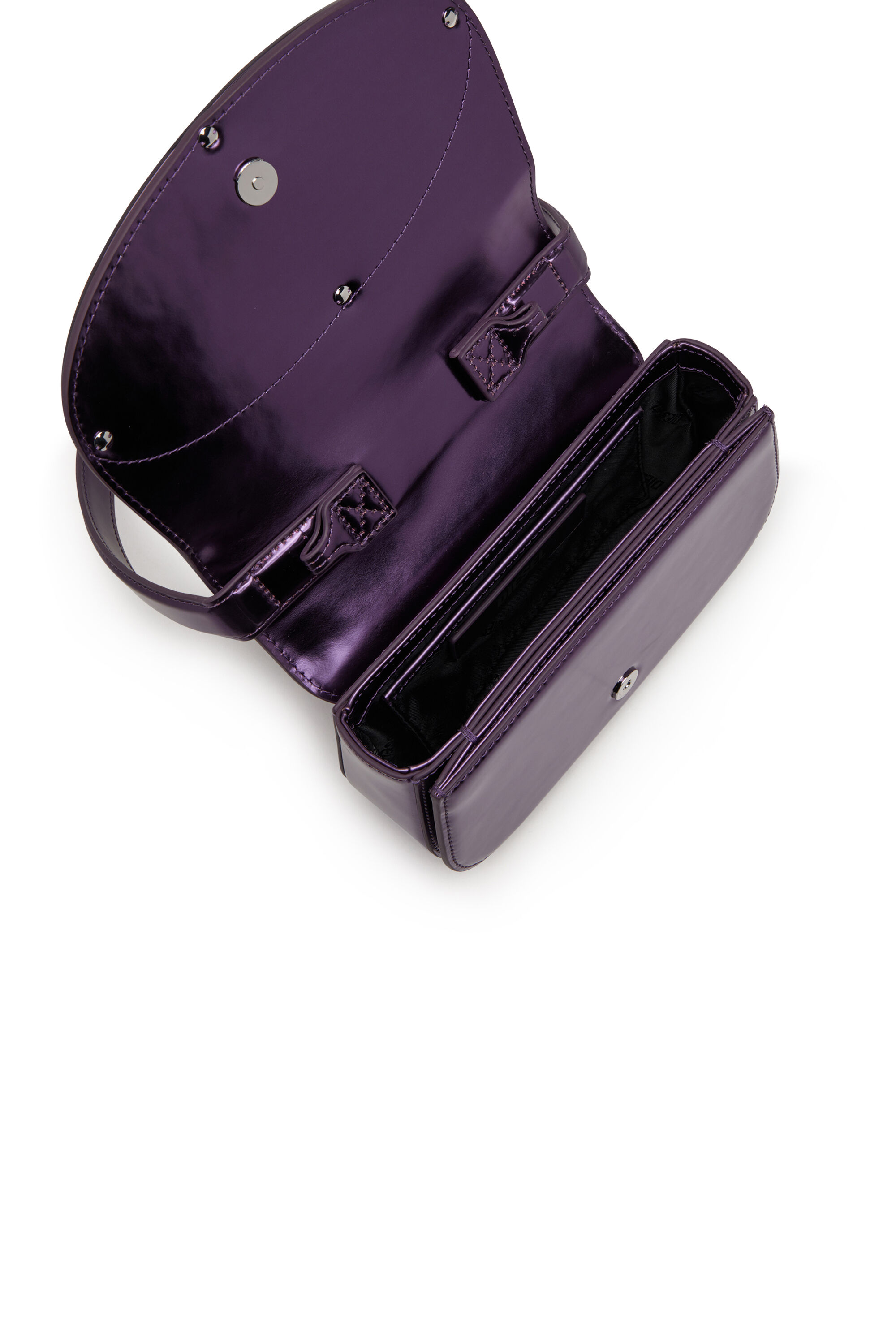 Diesel - 1DR, Woman's 1DR-Iconic shoulder bag in mirrored leather in Dark Violet - 5