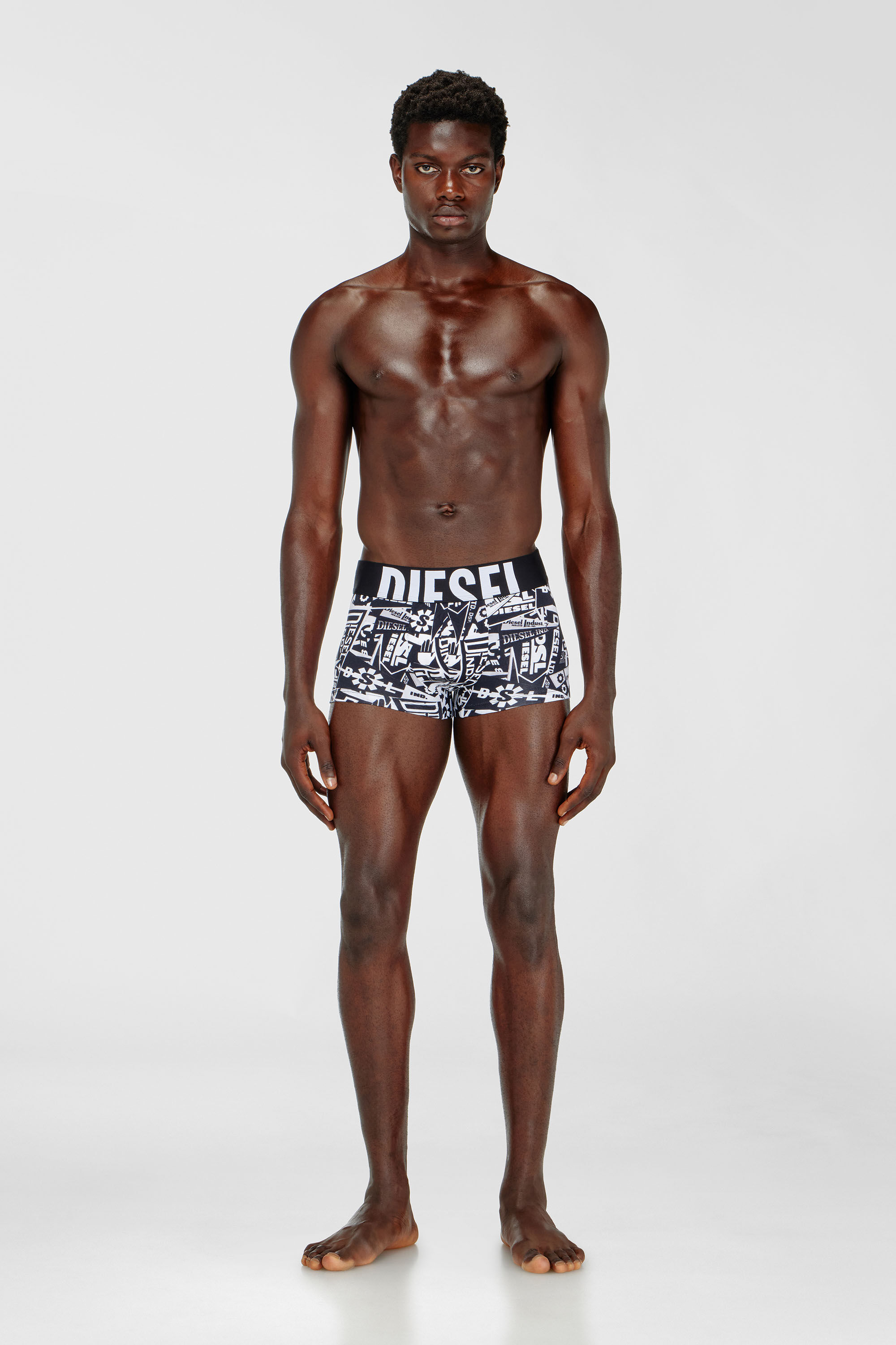 Diesel - UMBX-DAMIENTHREEPACK-5.5EL, Man's Three-pack boxer briefs with flag print in Black/White - 1