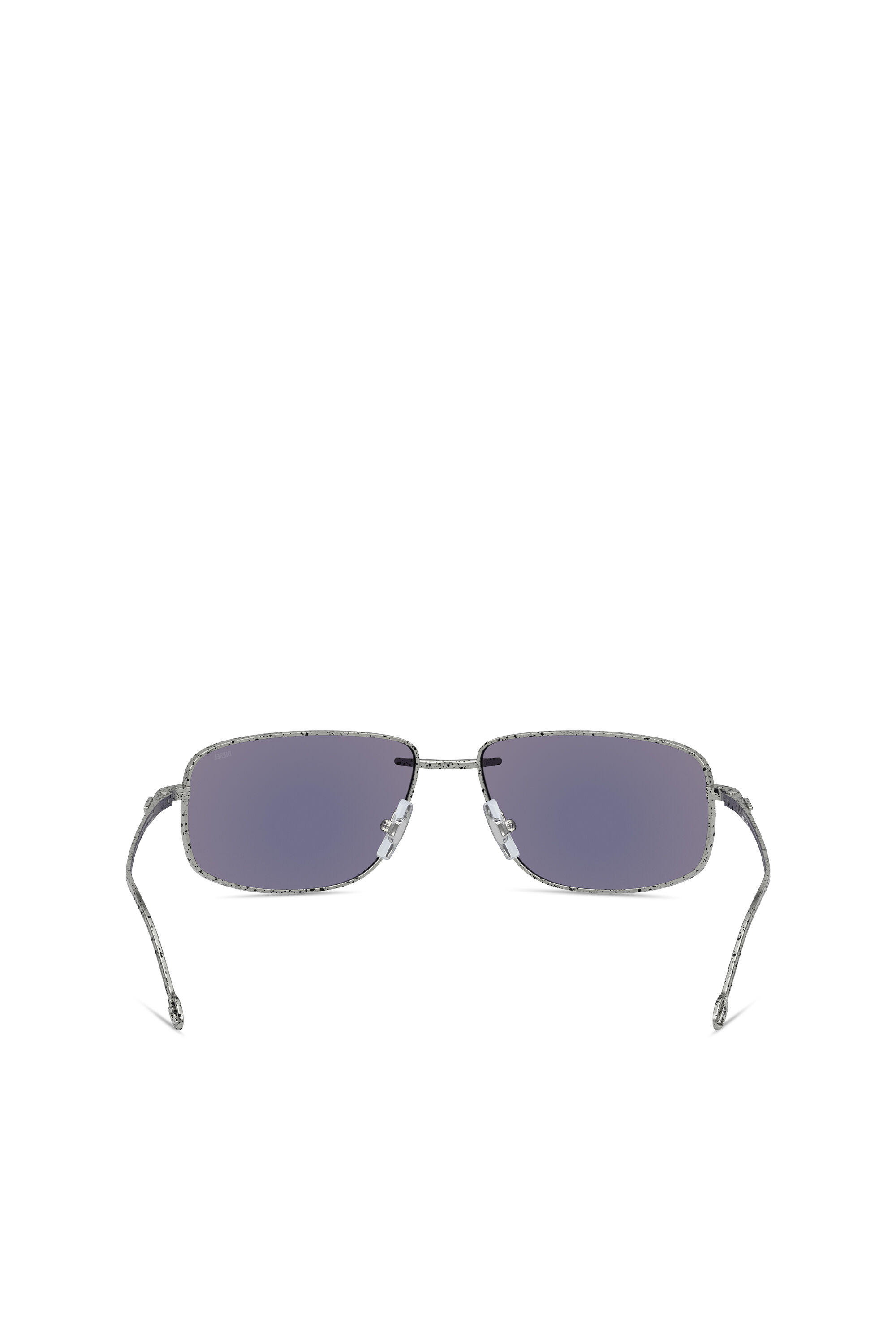 Diesel - 0DL1005, Unisex's Racer shape sunglasses in metal in Spotted Silver/Peacock - 3