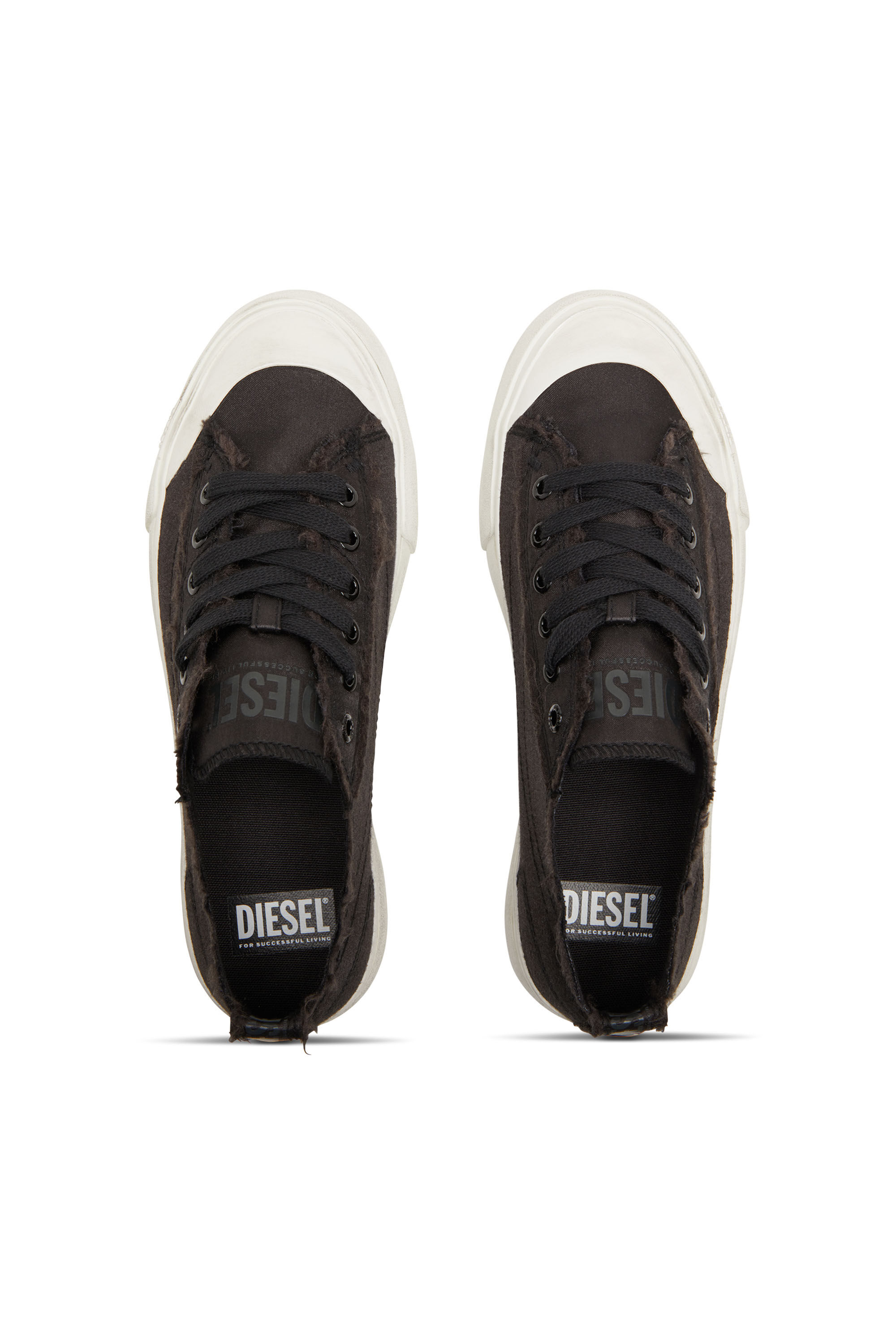 Diesel - S-ATHOS LOW W, Woman's S-Athos Low-Sneakers in distressed satin in Black - 4