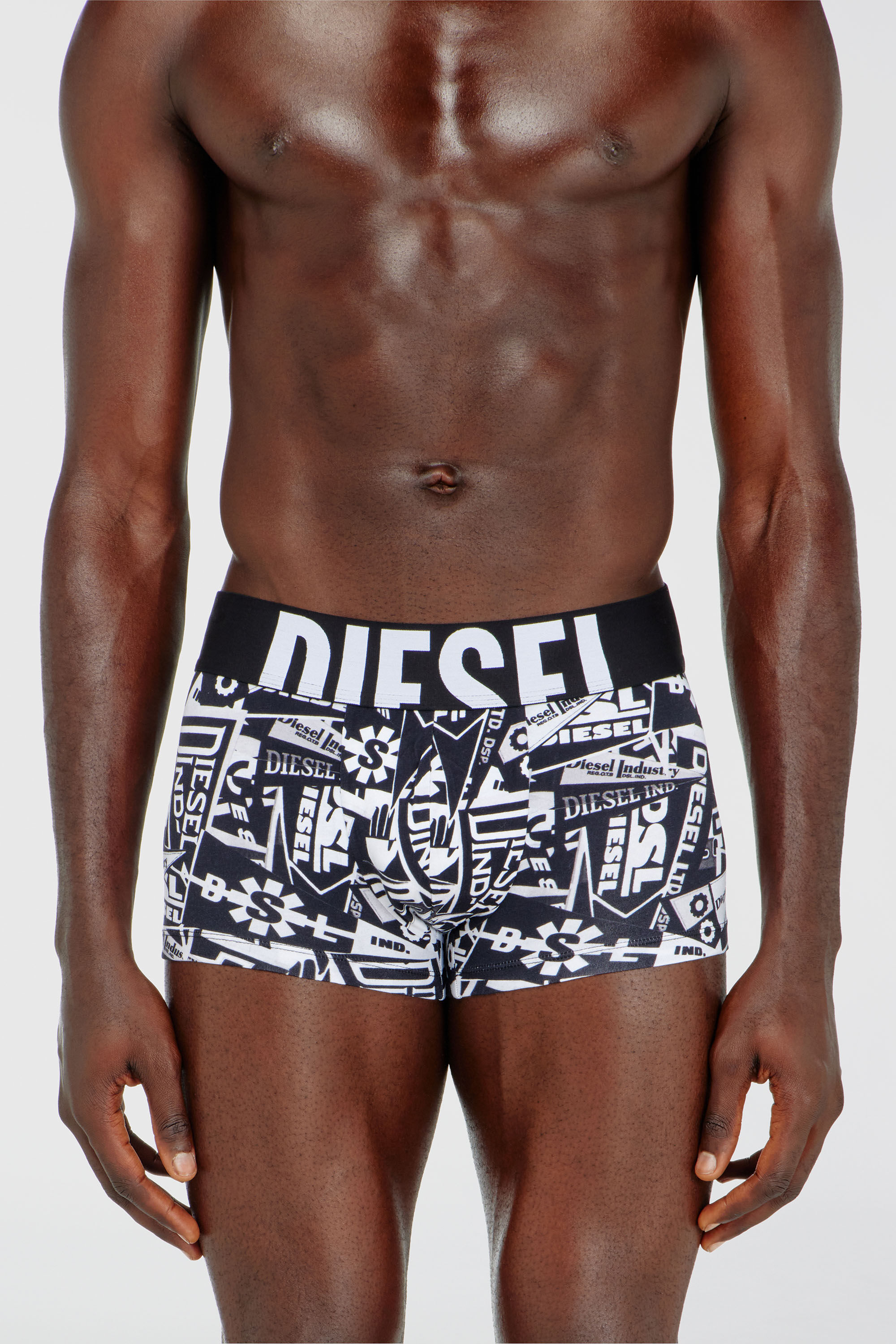 Diesel - UMBX-DAMIENTHREEPACK-5.5EL, Man's Three-pack boxer briefs with flag print in Black/White - 2