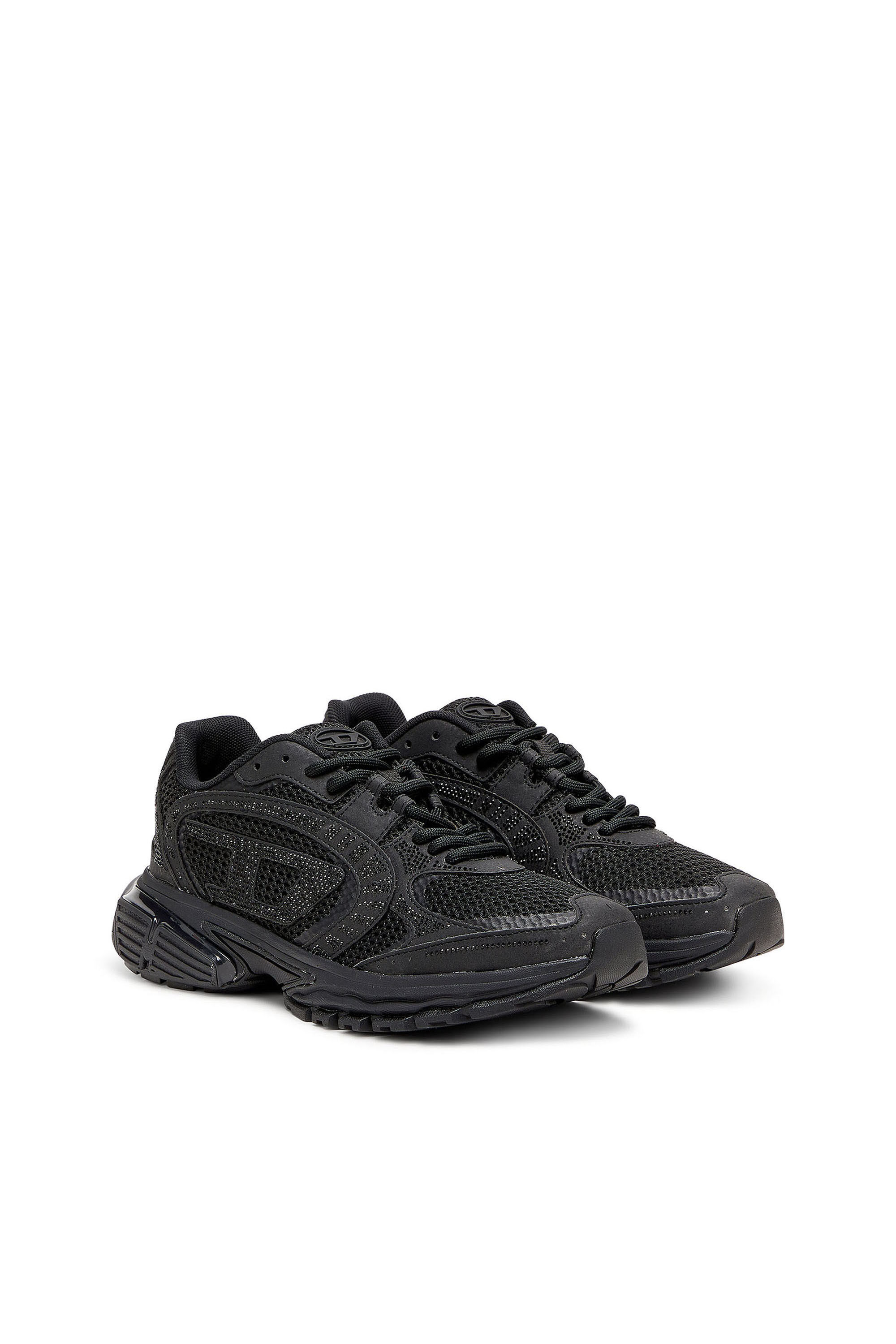 Diesel - S-PRO-V-DENSE LOW W, Woman's S-Pro-V-Dense - Mesh sneakers with crystals in Black - 2