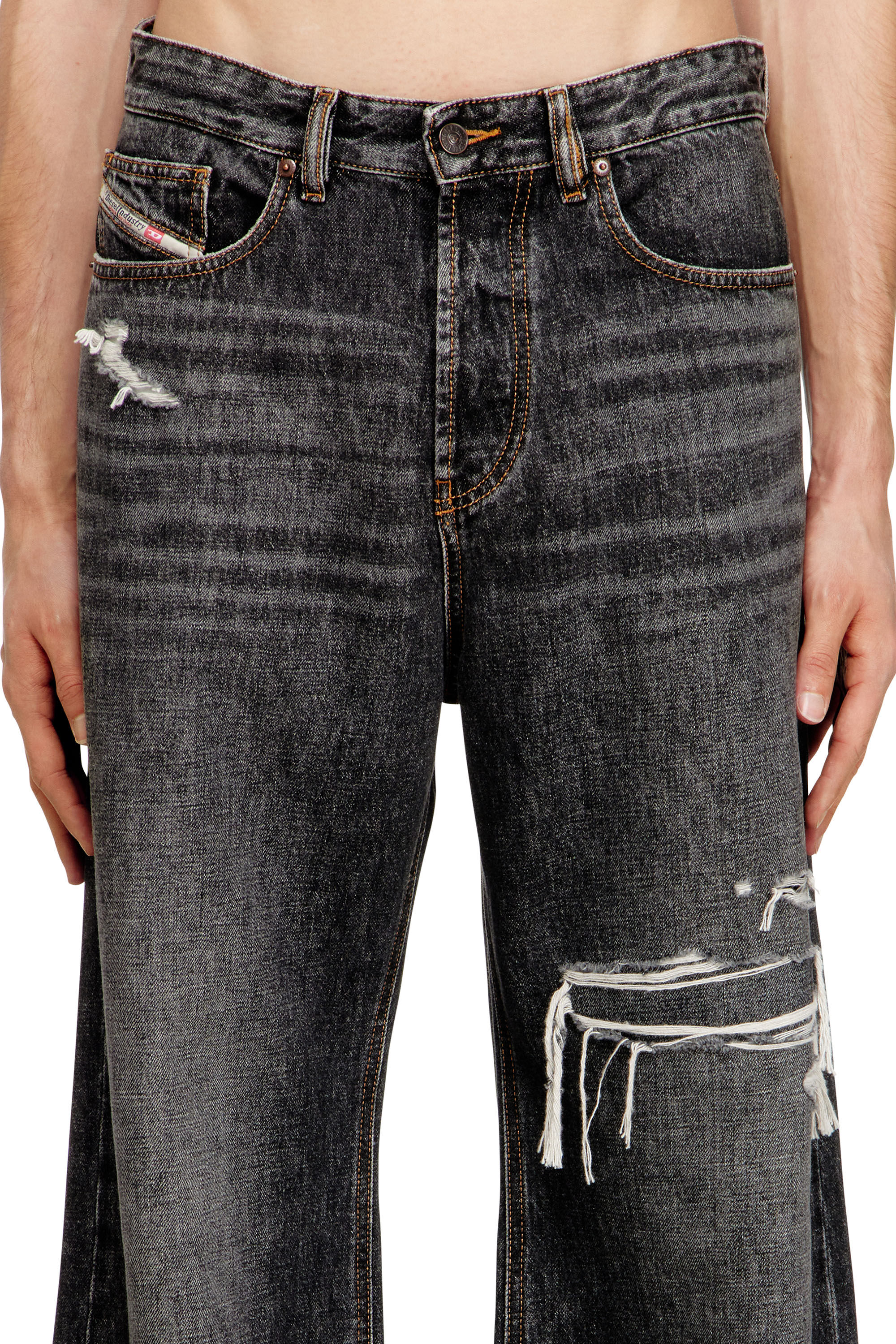 Diesel - Man's Relaxed Jeans D-Rise 007DN, Black/Dark grey - 5