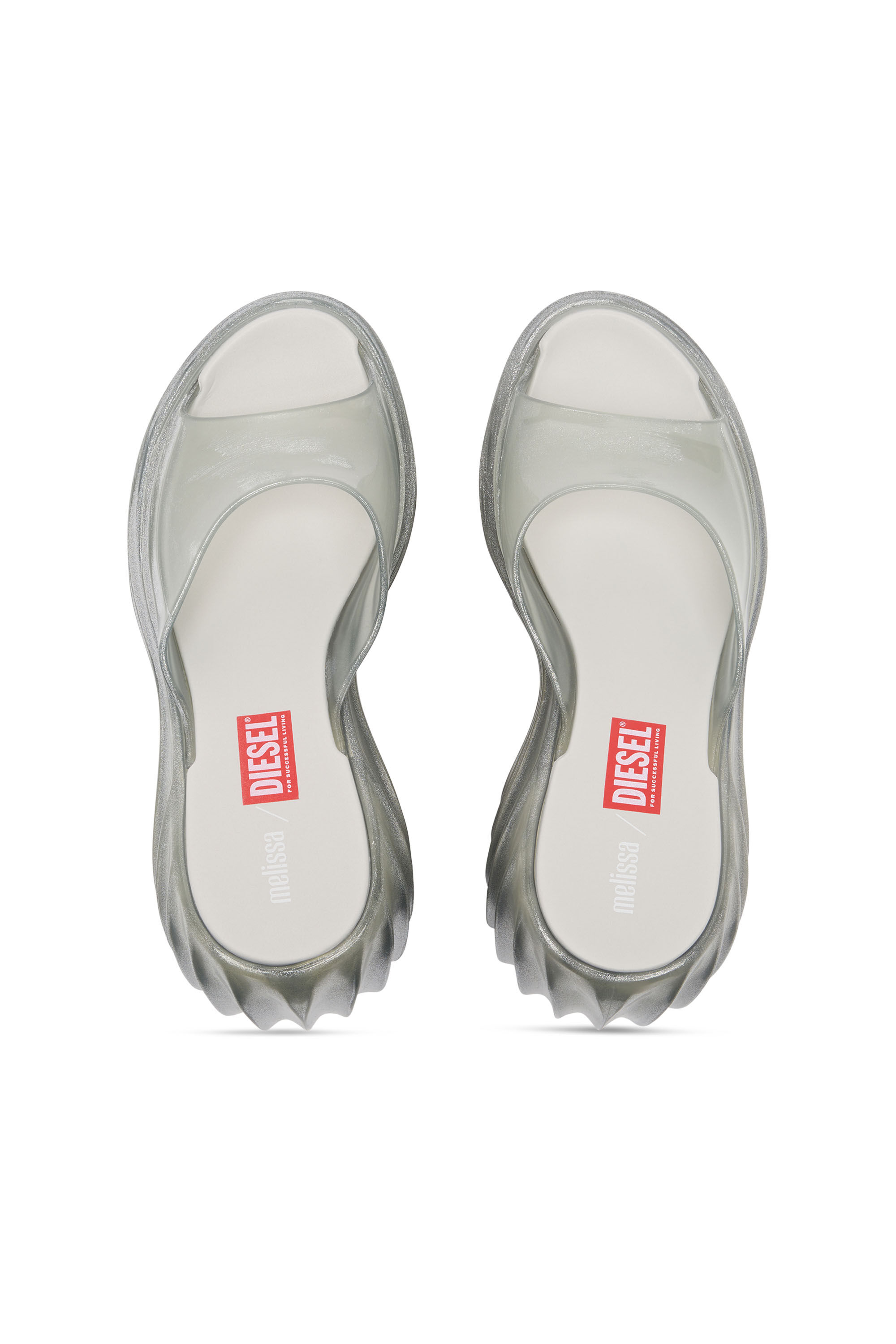 Diesel - MELISSA QUANTUM PLATFORM, Woman's Platform mule in Melflex&reg; in Silver - 4