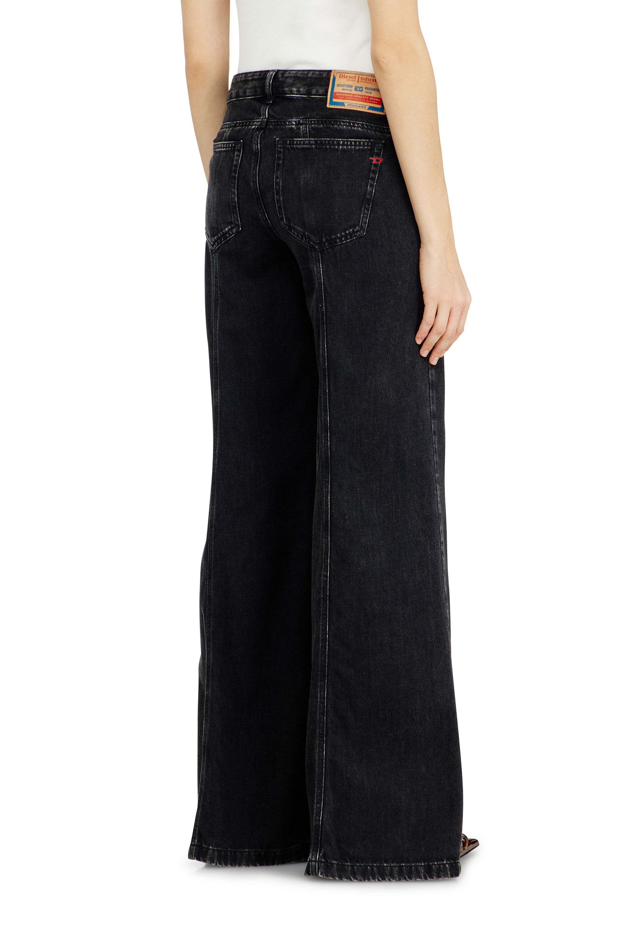Women's Flare Jeans | Black/Dark grey | Diesel D-Akii
