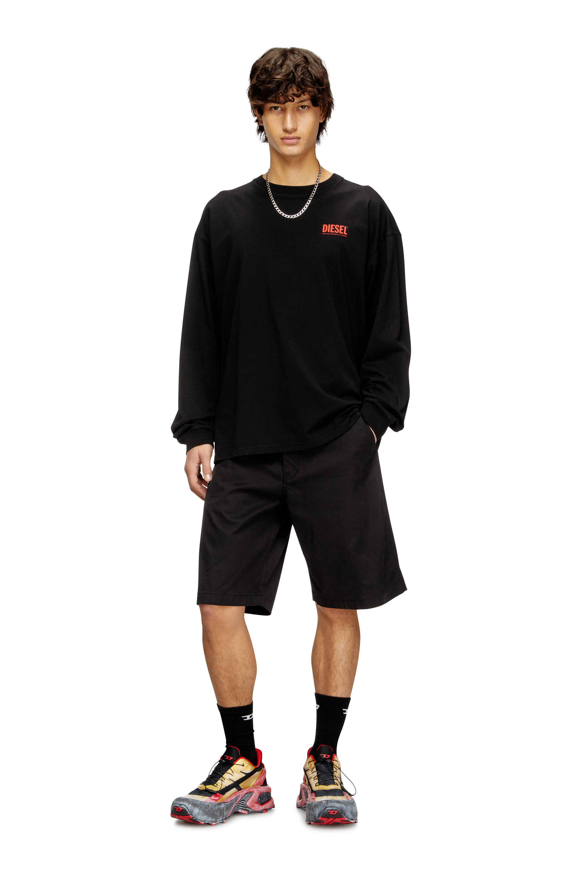 Diesel - T-BOXT-LS-BISK, Man's Relaxed long-sleeve T-shirt with Diesel logos in null - 1