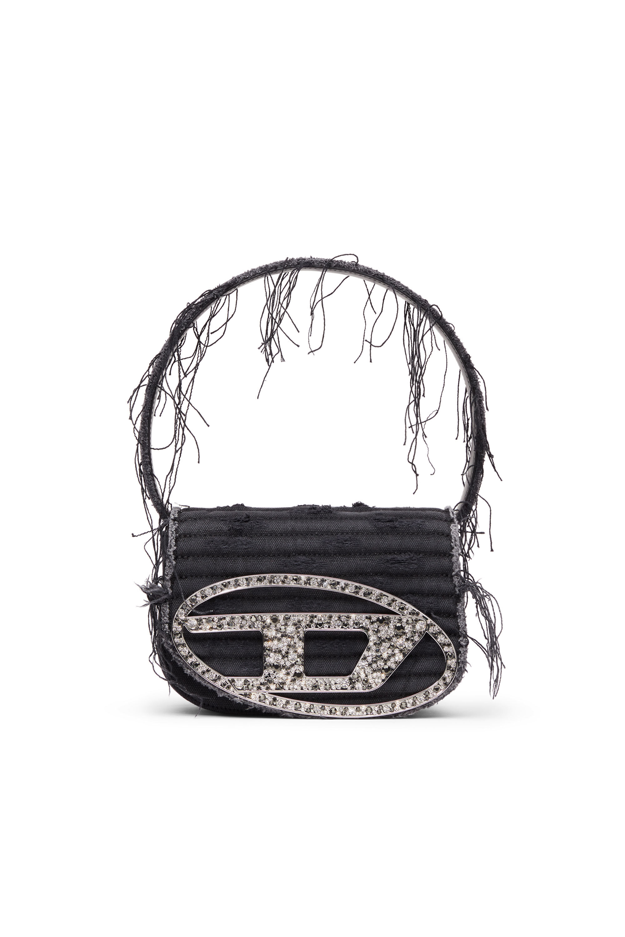 Women's 1DR-Iconic shoulder bag in canvas and leather | Black | Diesel