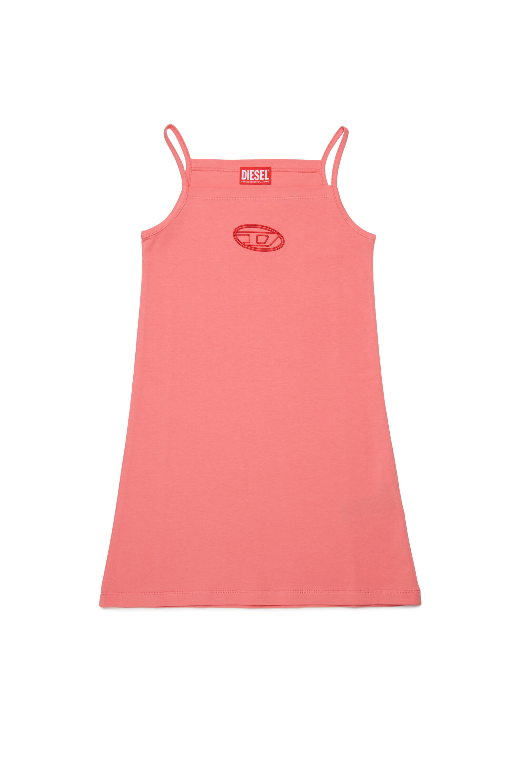 Diesel - DKIPPY, Woman's Cotton tank dress with embroidery in Pink - 1