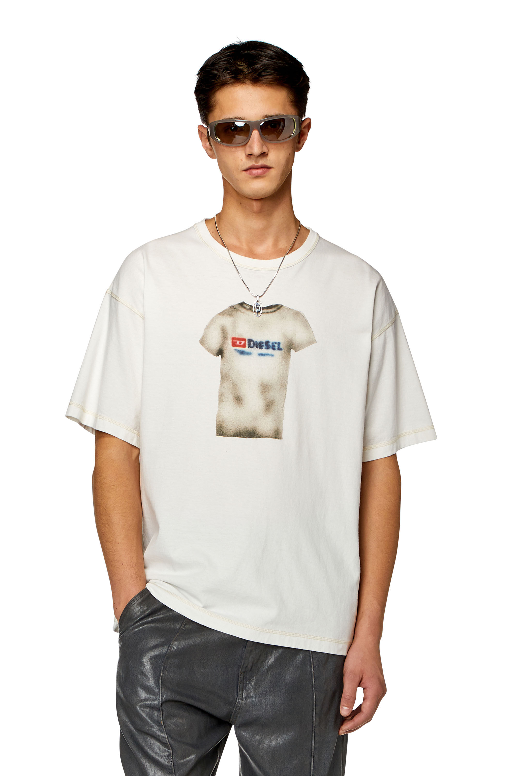 Diesel - T-BOXT-N12, Man's T-shirt with airbrush print in White - 3