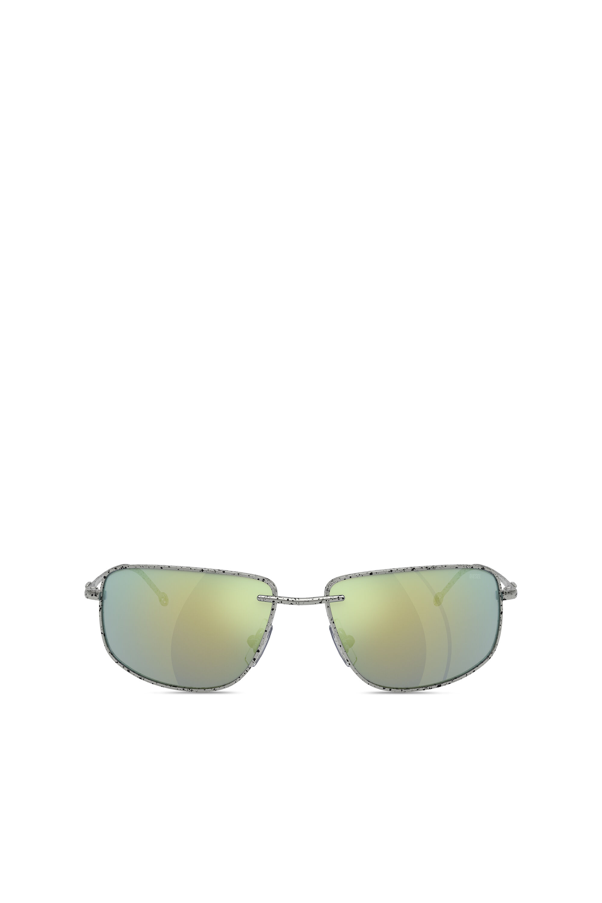 Diesel - 0DL1005, Unisex's Racer shape sunglasses in metal in Spotted Silver/Peacock - 1