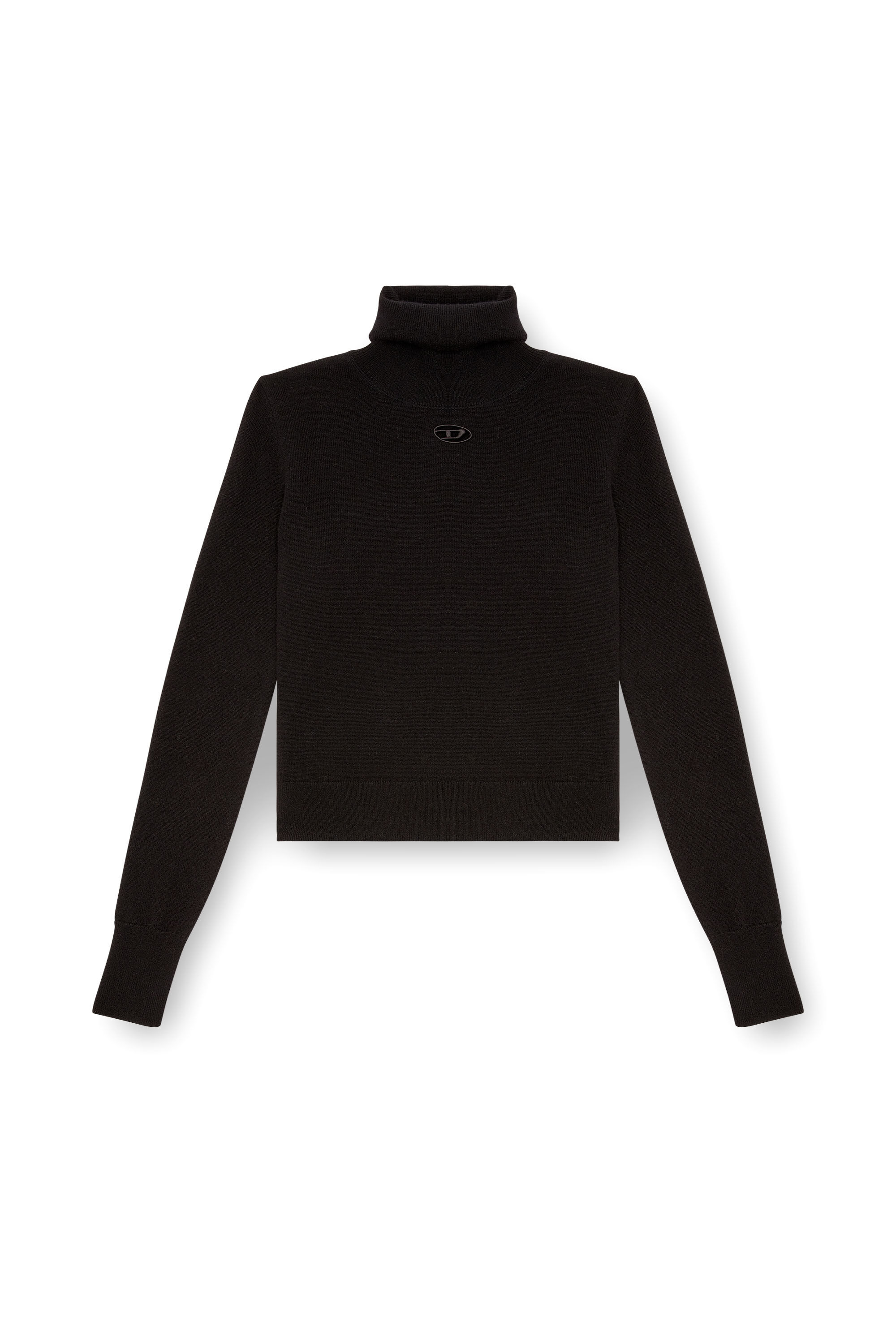 Diesel - M-AREESAX-TN, Woman's Turtleneck jumper in wool and cashmere in Black - 2