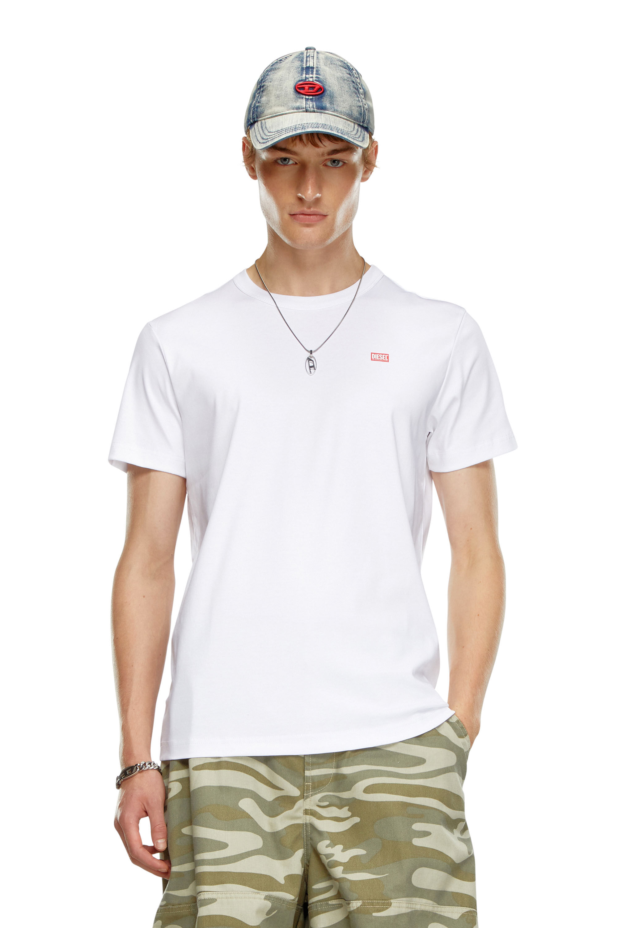 Diesel - T-MIEGOR-K77, Man's T-shirt in mercerised cotton in White - 3