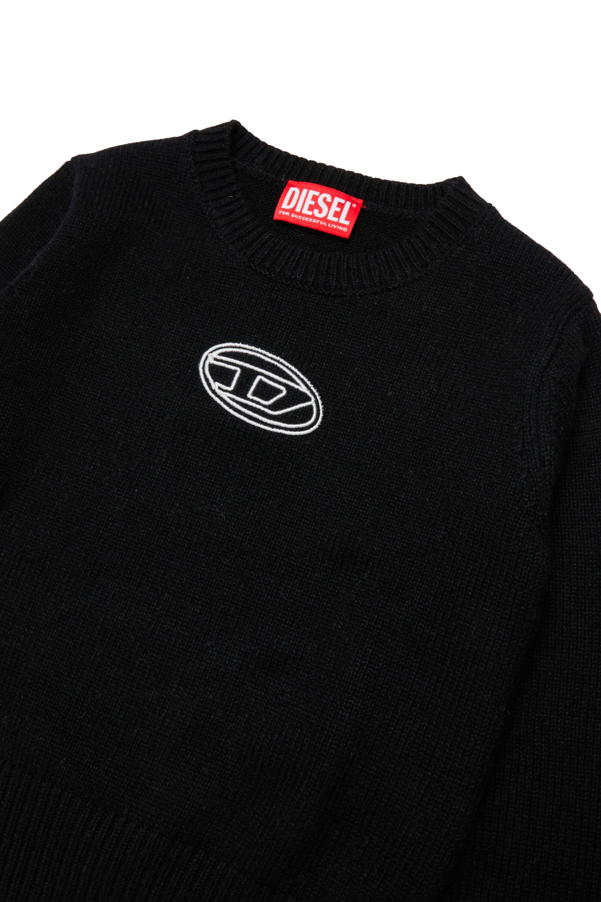 Diesel - KLESSY, Woman's Wool blend sweater with logo in Black - 3