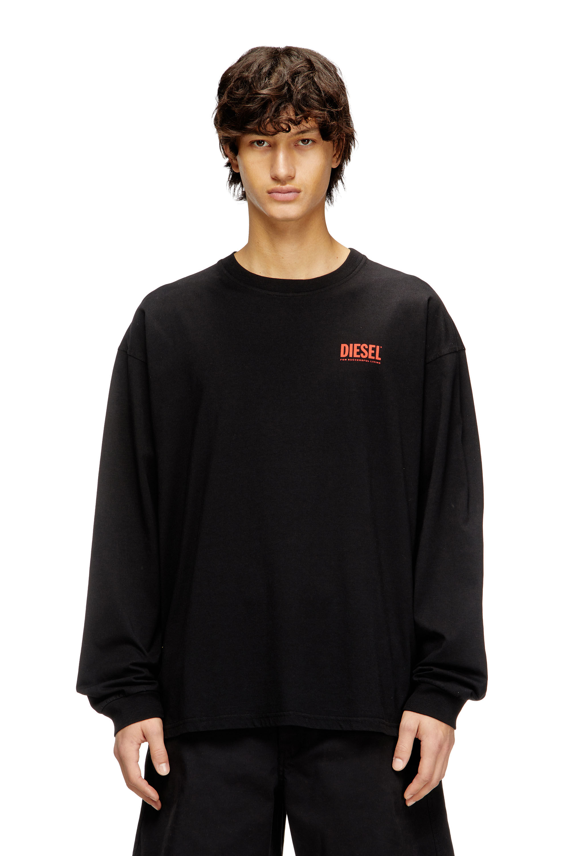 Diesel - T-BOXT-LS-BISK, Man's Relaxed long-sleeve T-shirt with Diesel logos in null - 3
