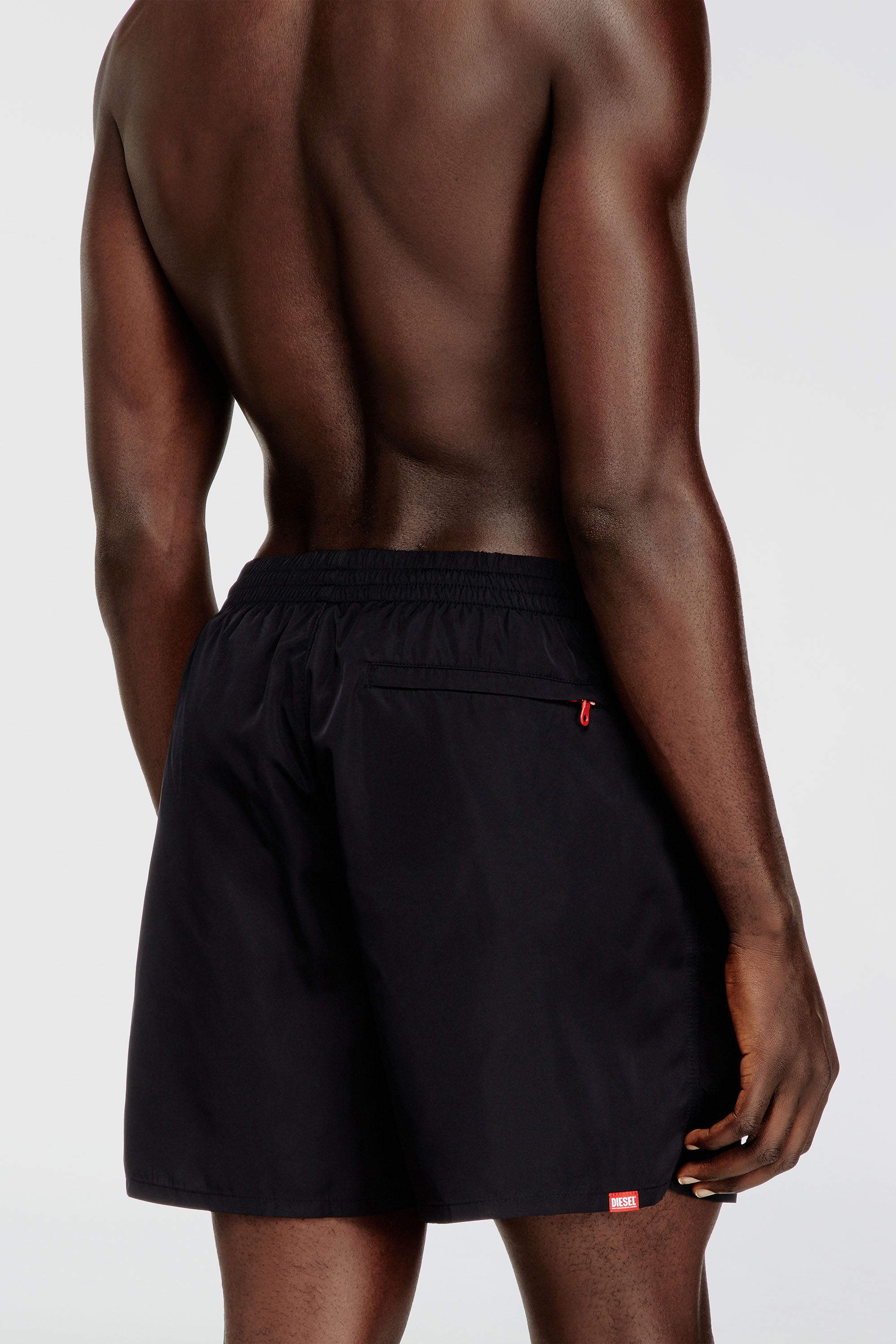 Diesel - SPORT-41-D-CORE, Man's Swim shorts with zip pocket in Black - 3