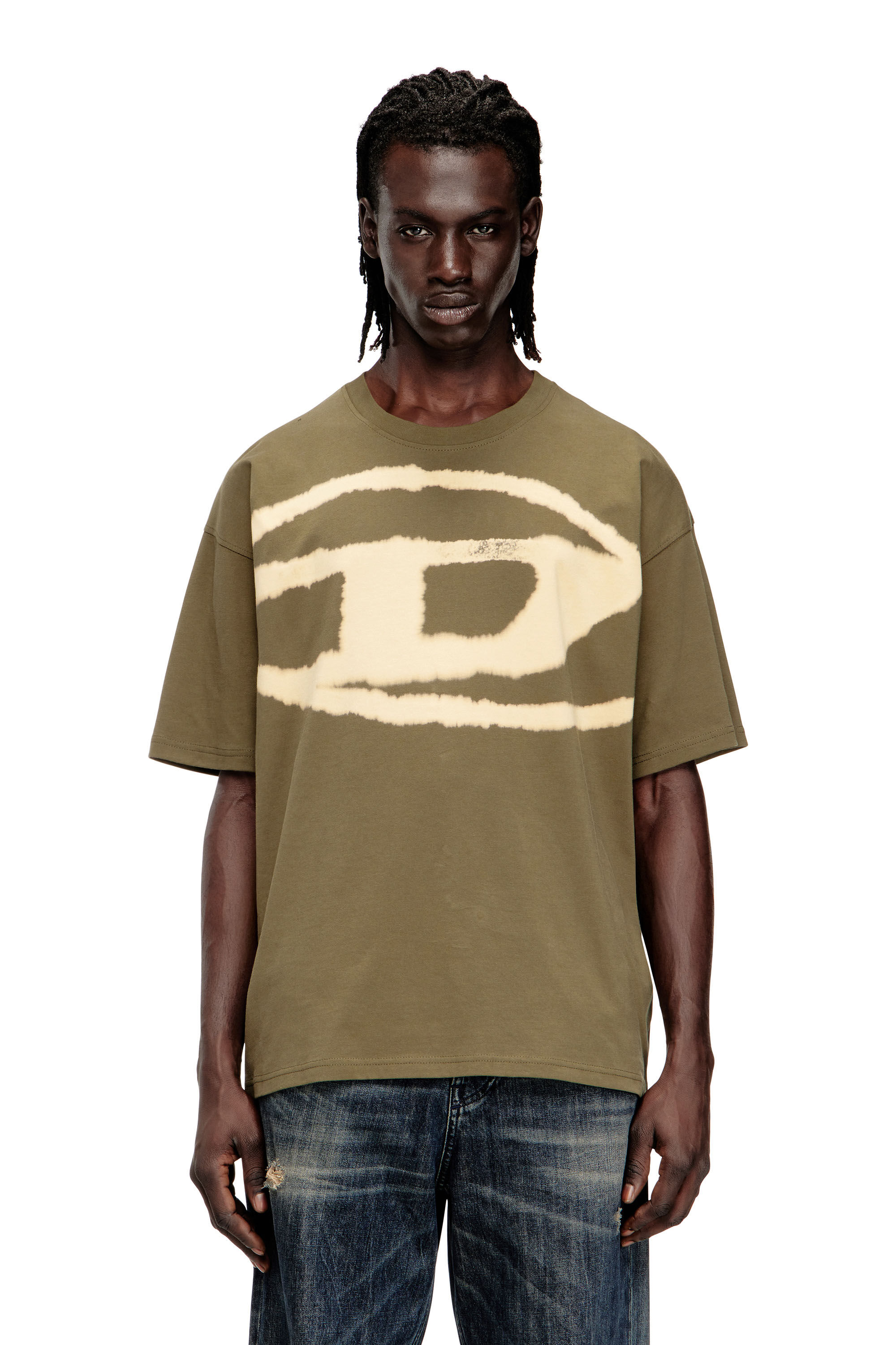 Diesel - T-BOXT-BLEACH, Man's T-shirt with bleached Oval D logo in null - 3