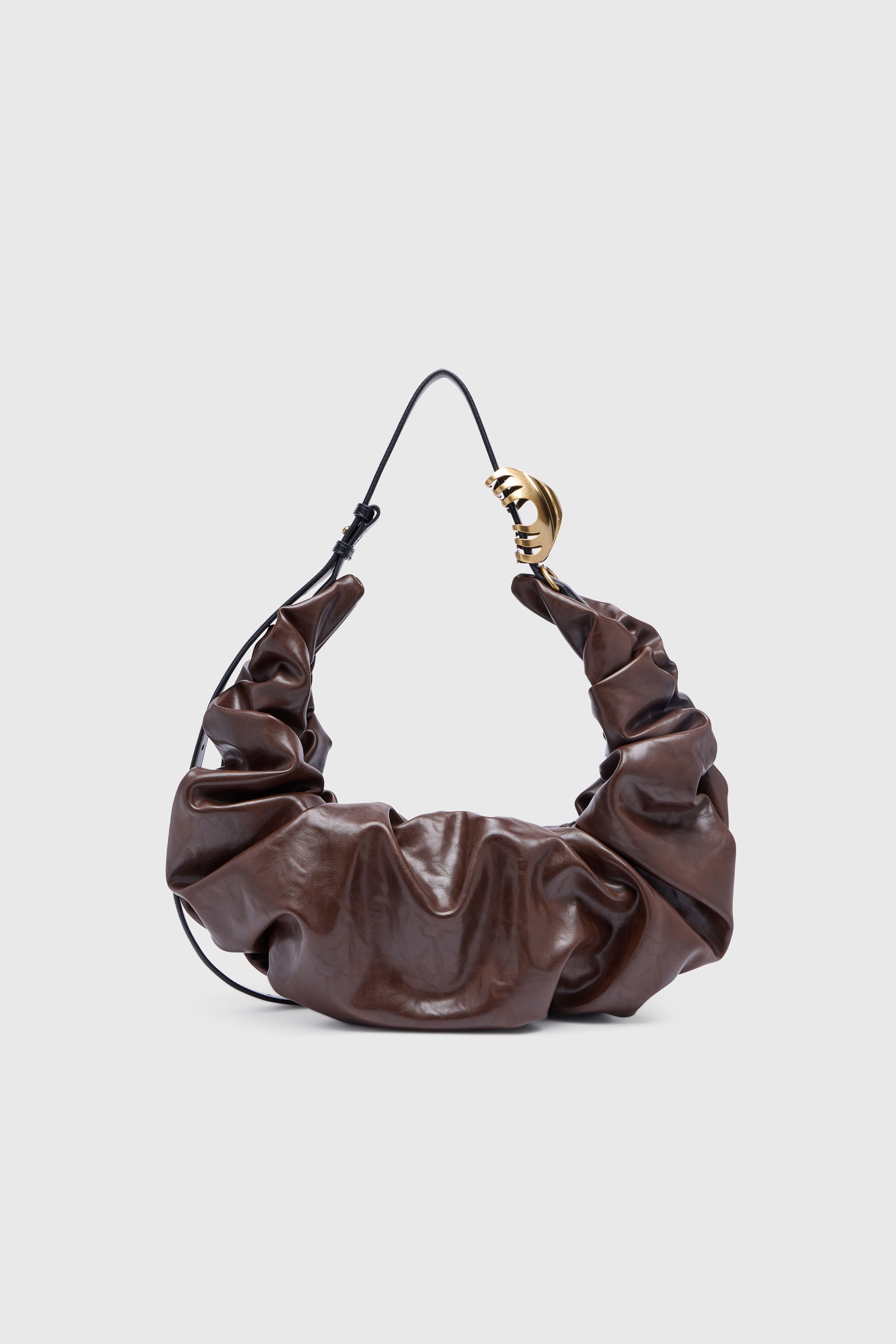 Diesel - GRAB-D HOBO L, Woman's Grab-D-Large scrunched hobo bag in Brown - 3