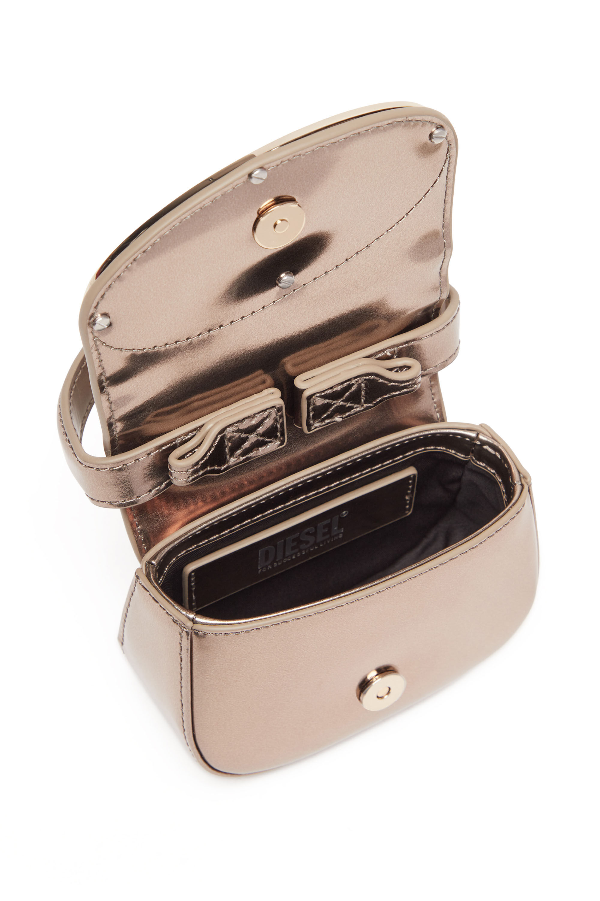 Diesel - 1DR-XS-S, Woman's 1DR-XS-S-Iconic mini bag in mirrored leather in Bronze - 5