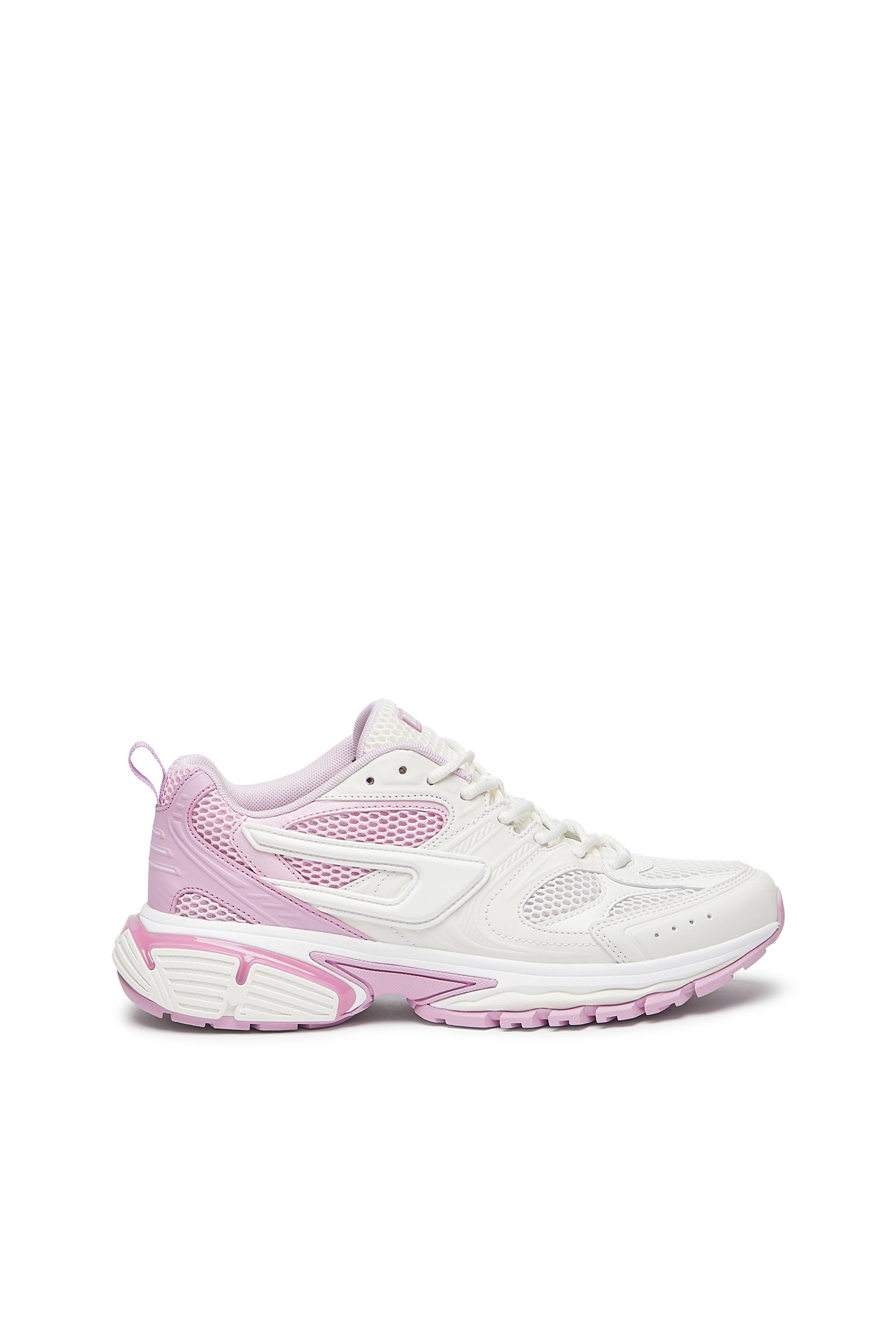 Diesel - S-SERENDIPITY PRO-X1 W, Woman's S-Serendipity Pro-X1 W - Mesh sneakers with embossed overlays in White/Pink - 1