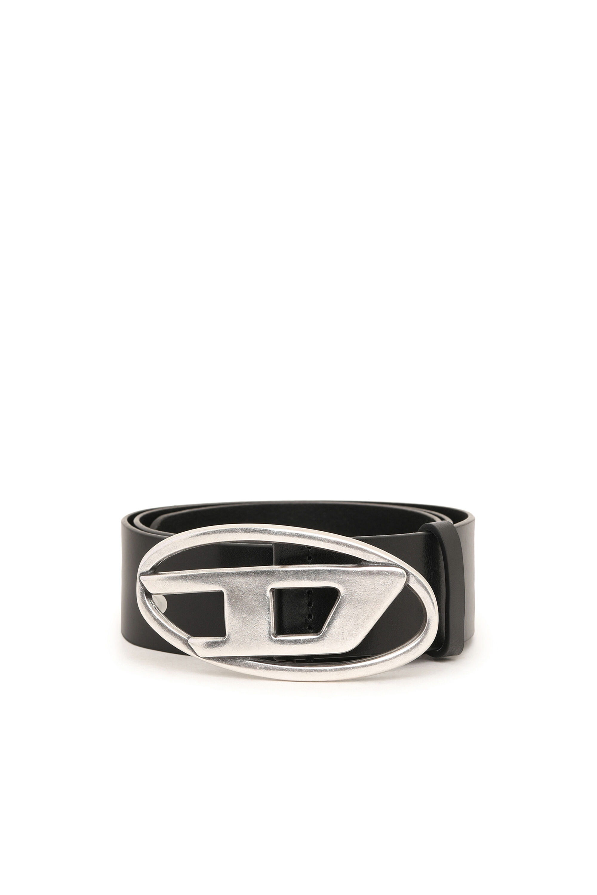 B-1DR: Leather Belt with silver D logo buckle | Diesel B-1DR: Leather Belt with silver D logo buckle | Diesel