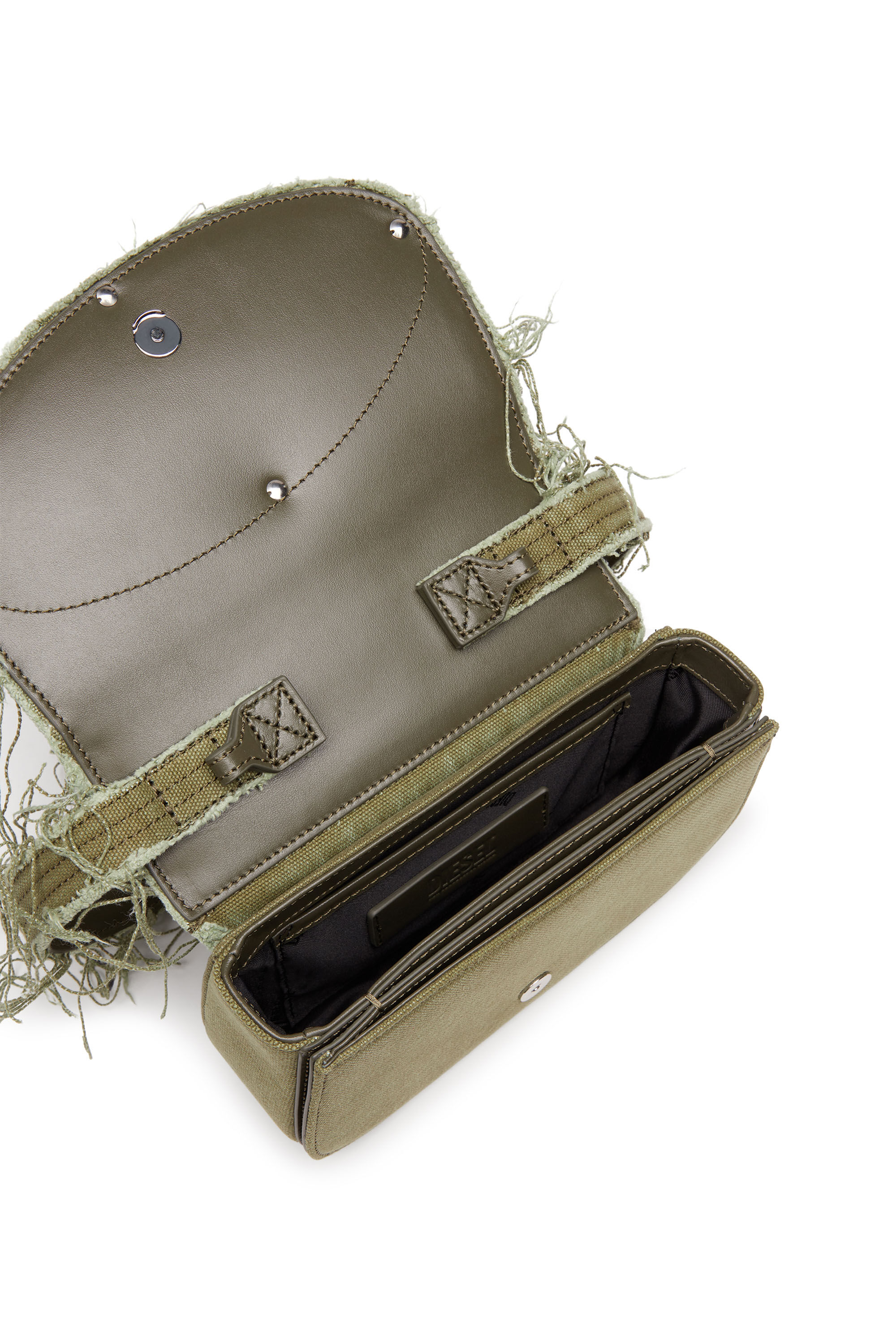 Diesel - 1DR, Woman's 1DR-Iconic shoulder bag in canvas and leather in Military Green - 5