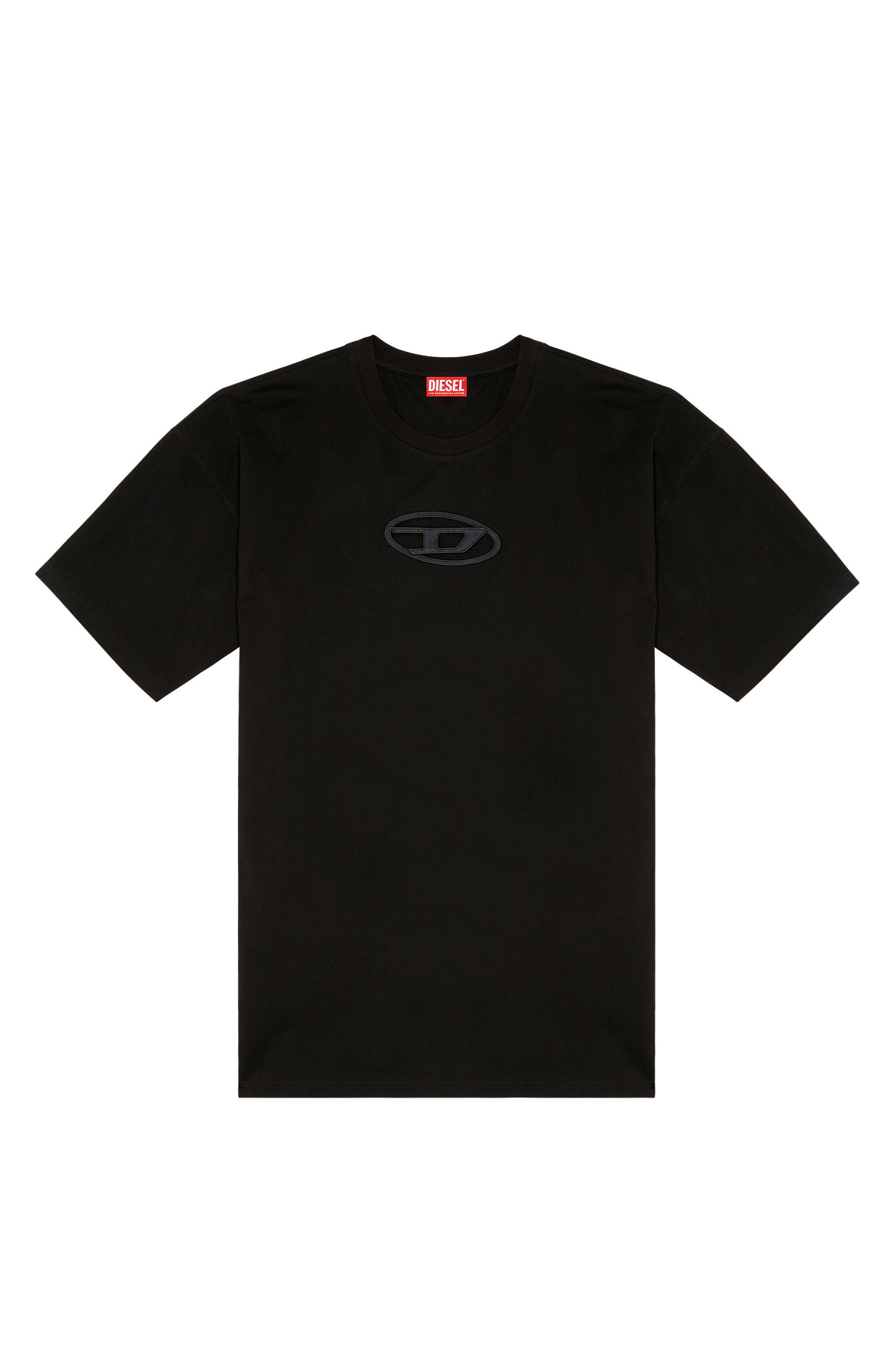 Women's T-shirt with embroidered Oval D | Black | Diesel