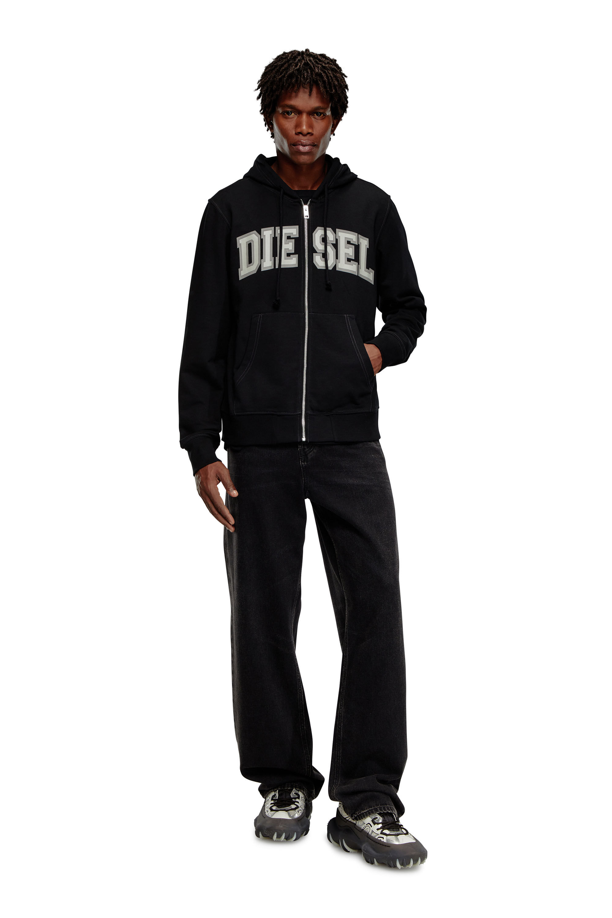 Diesel - S-GINN-HOOD-ZIP-K12, Black - Image 1