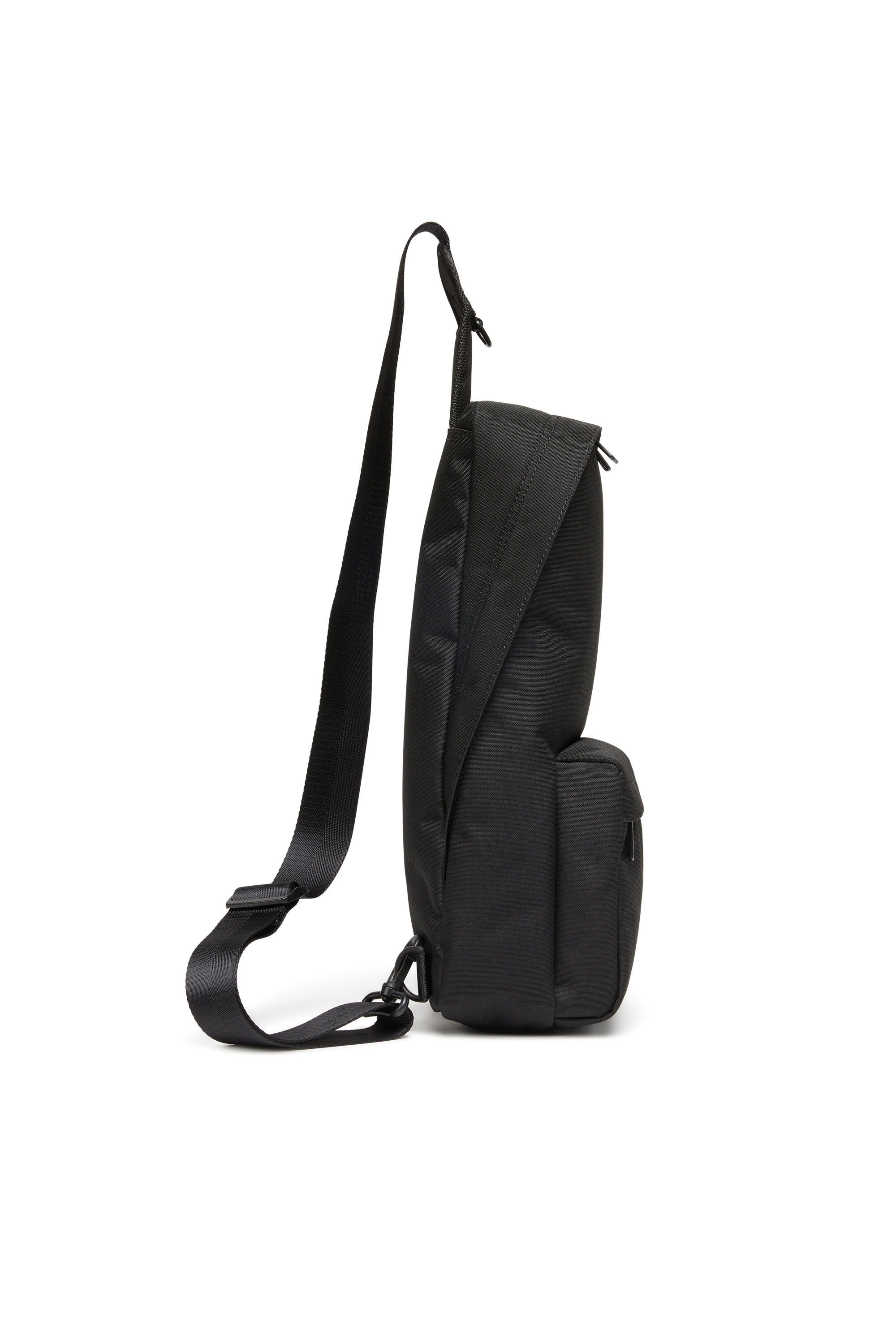 Men s D Bsc Sling backpack in heavy duty shell Black Diesel