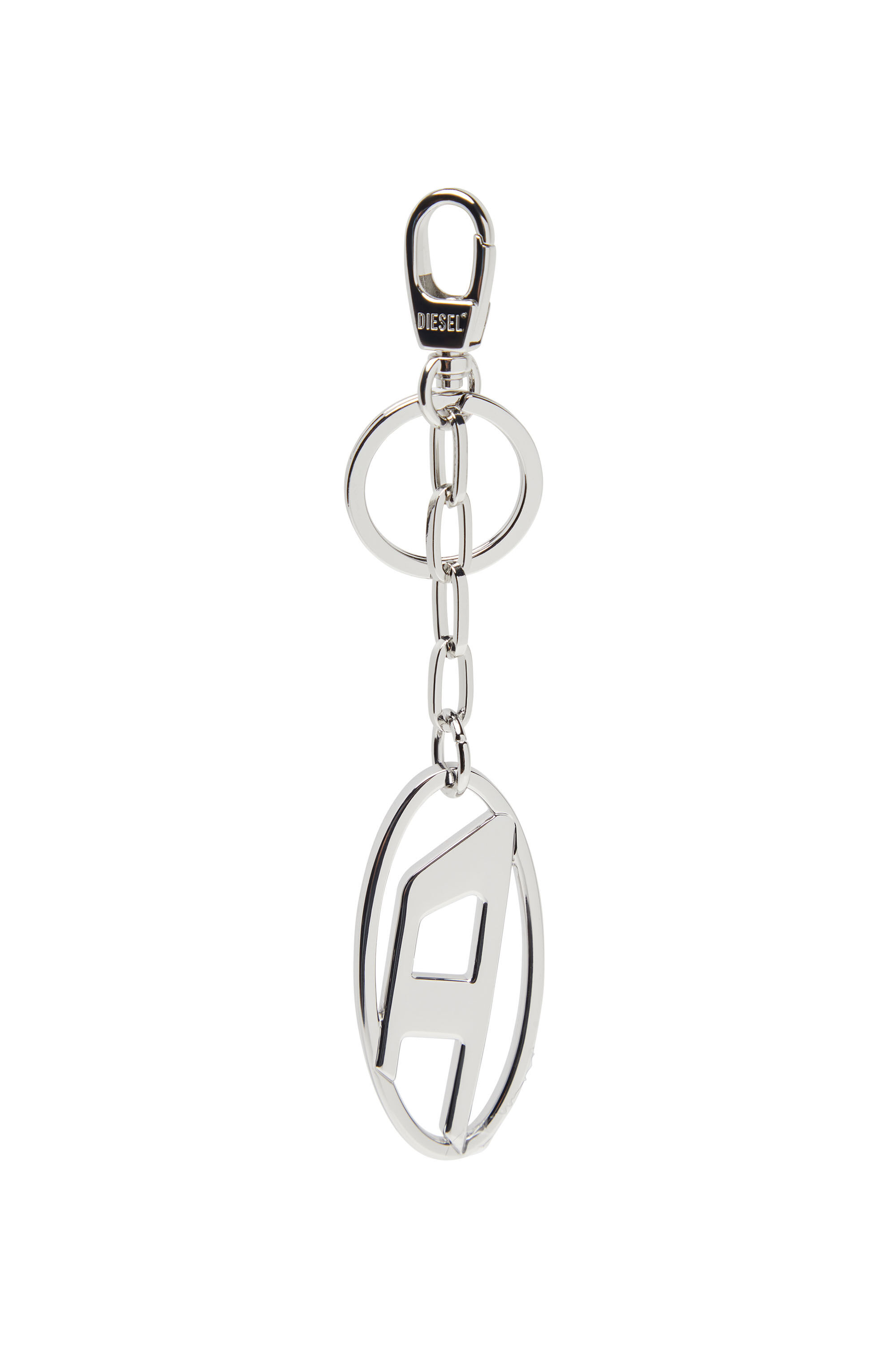 Women's Metal Oval D keyring with crystals | Silver | Diesel