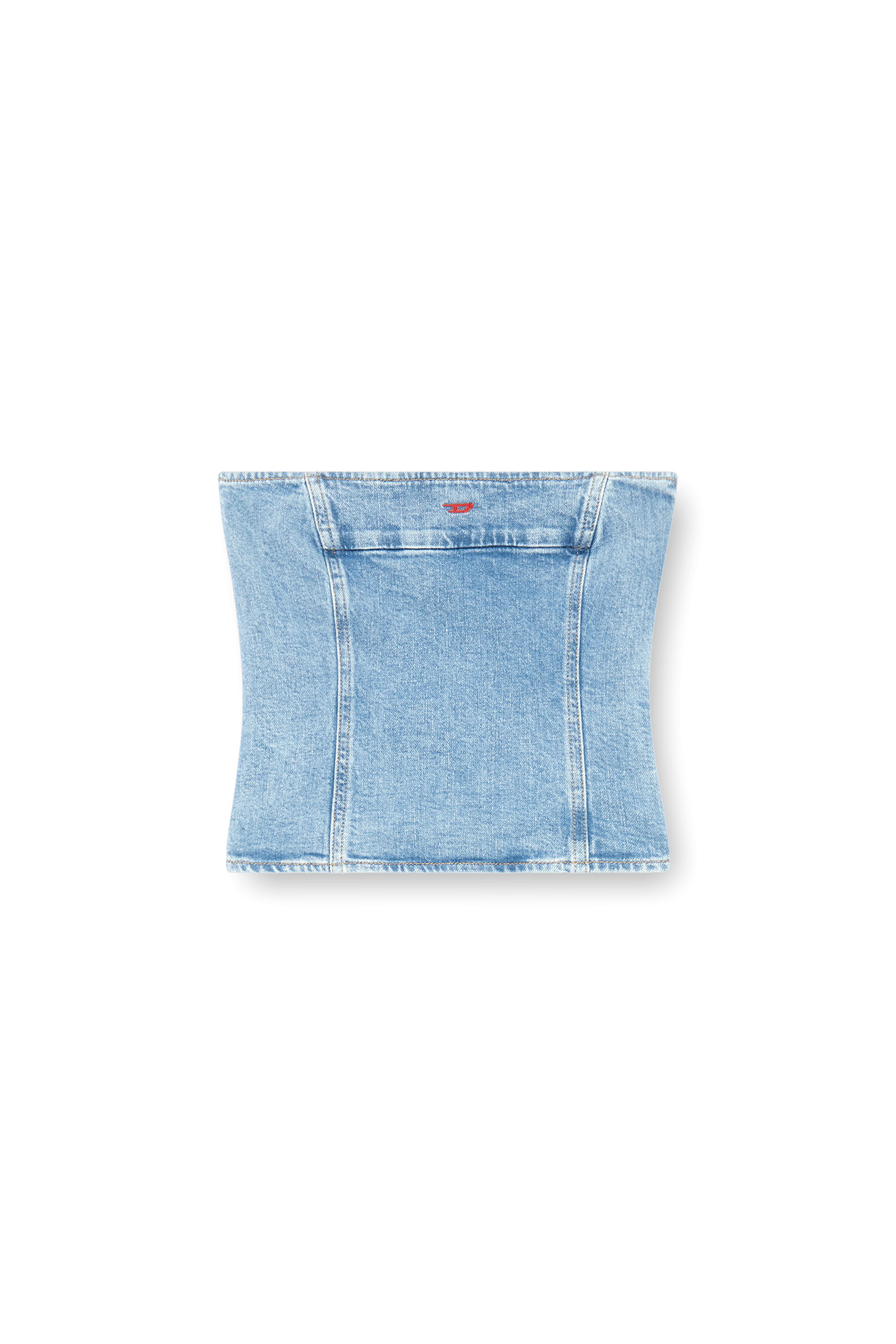 Diesel - DE-VILLE, Woman's Tube top in stretch denim in Light Blue - 2