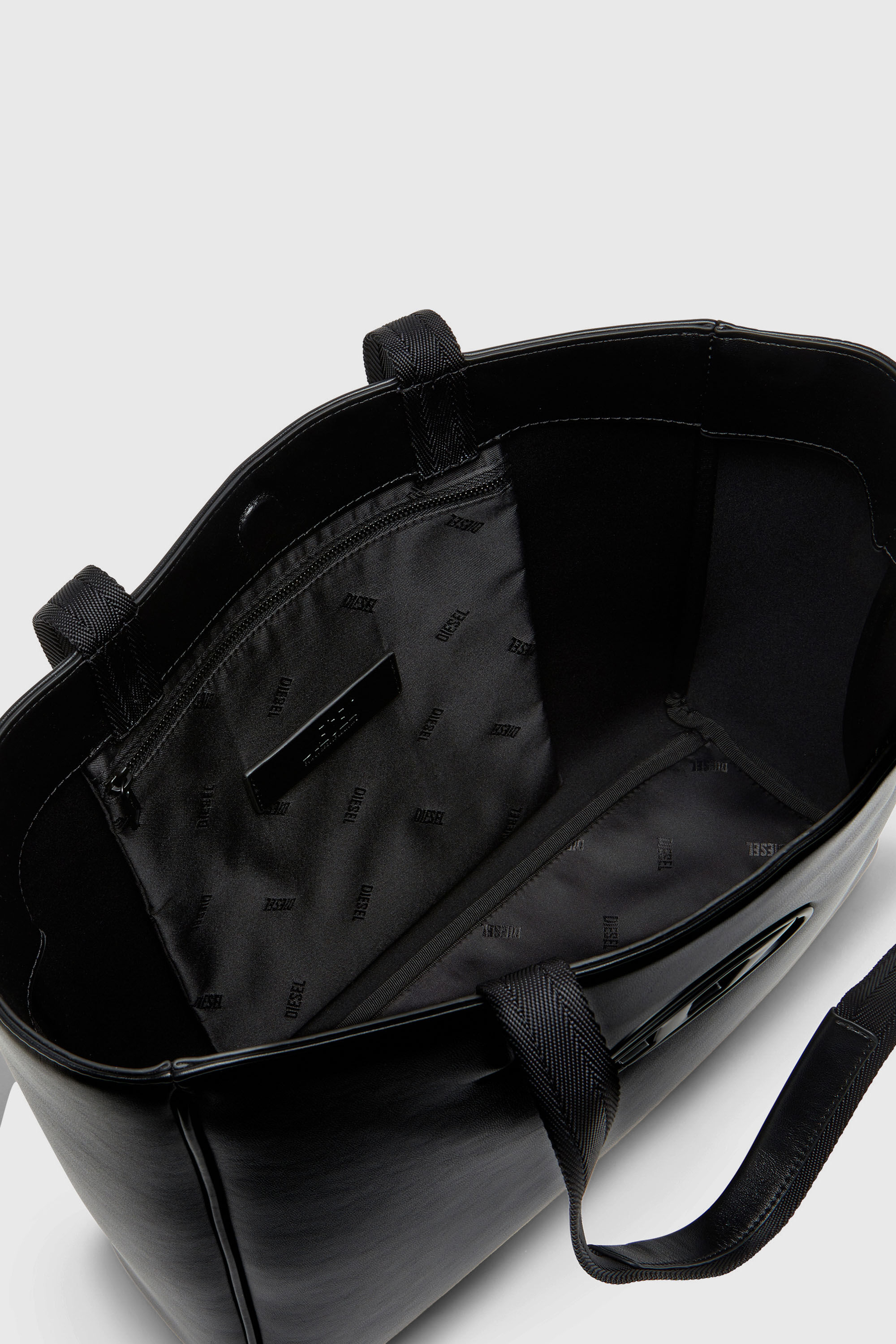 Diesel - HOLI-D SHOPPER EW, Unisex's Holi-D-Square shopper in bonded neoprene in Black - 5
