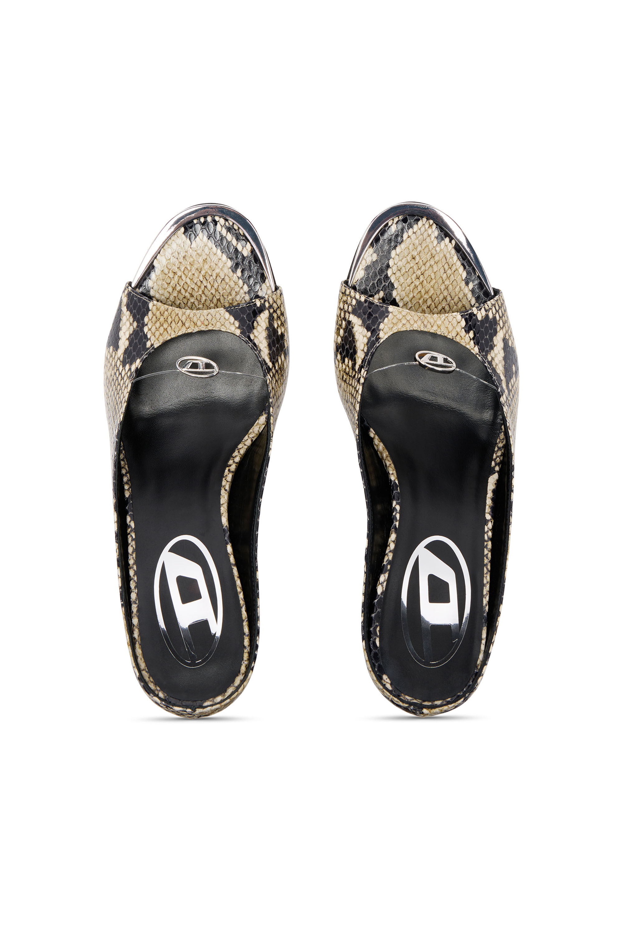 Diesel - D-DIAM'S SA 90, Woman's D-Diam's-High leather mule with floating Oval D in Multicolor - 4