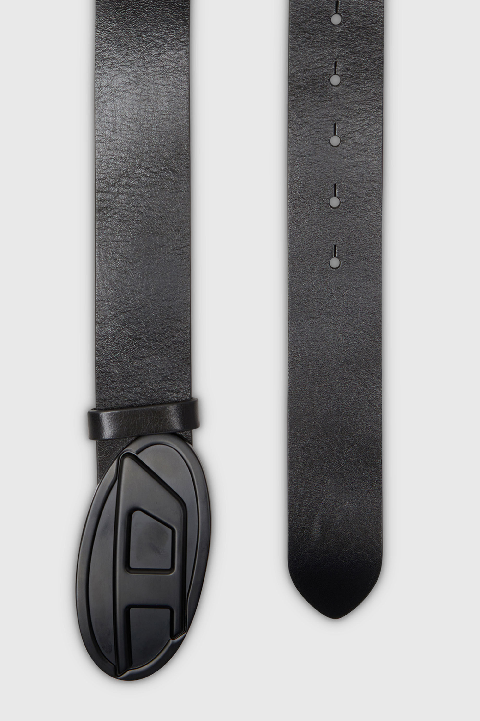 Diesel - B-1DR 2.0, Woman's 4cm leather belt with Oval D plaque in Black - 2