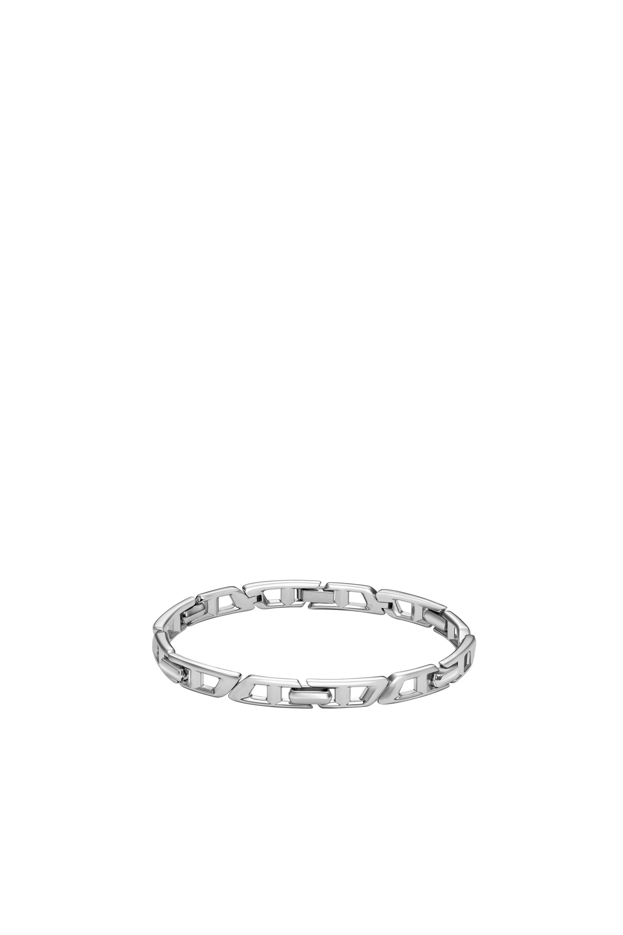 Diesel - DL1350040 STERLING SILVER JEWEL, Unisex's Sterling Silver D Logo Link Bracelet in Silver - 1