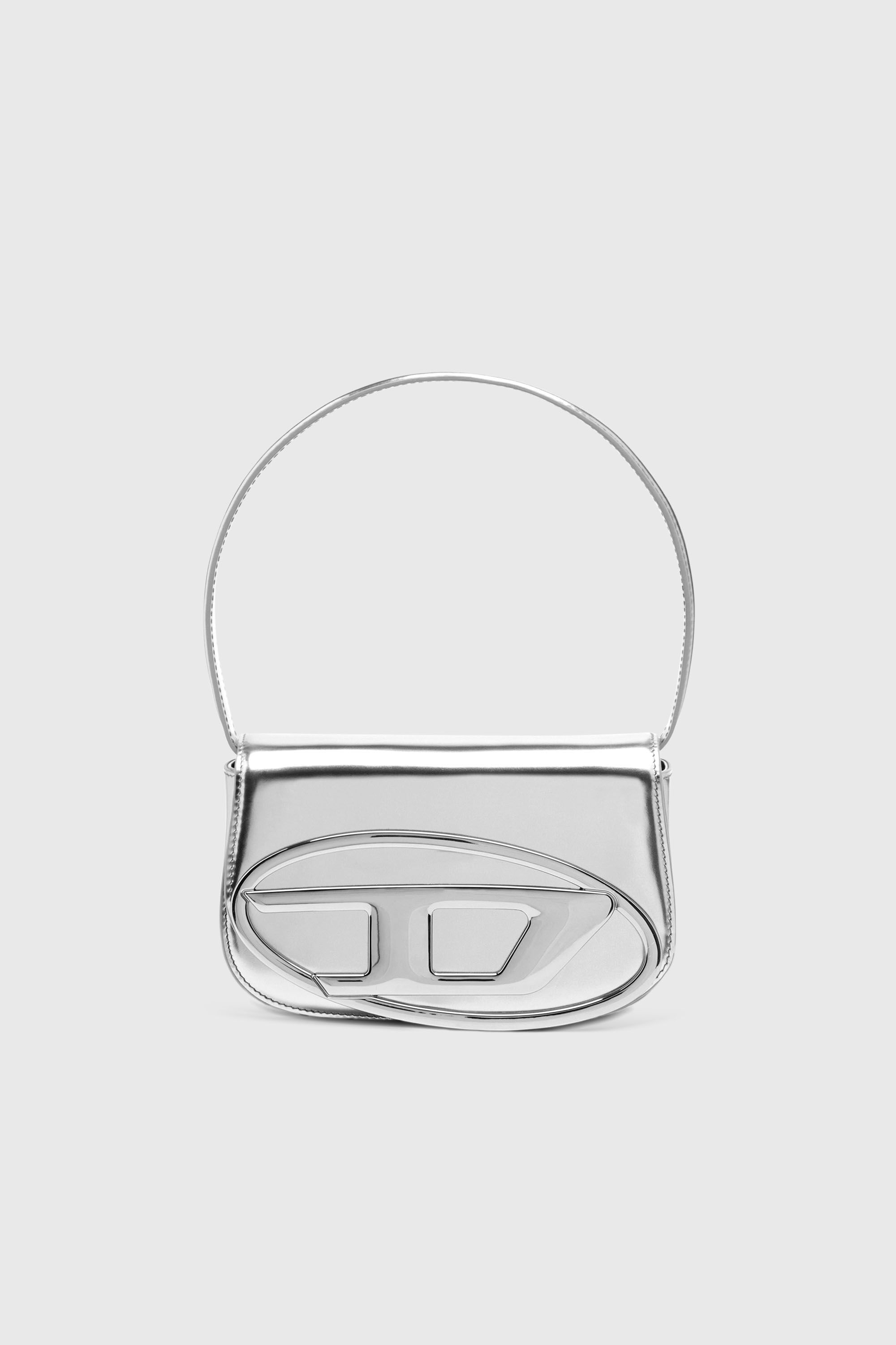 Women's 1DR-Iconic shoulder bag in mirrored leather | Silver